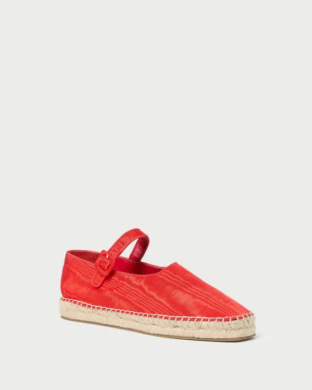 Clover Red Moiré Espadrille made by Loeffler Randall