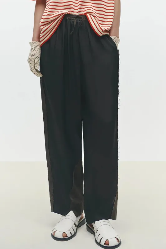 Jacquard Relaxed Pants Dark Brown made by Cordera