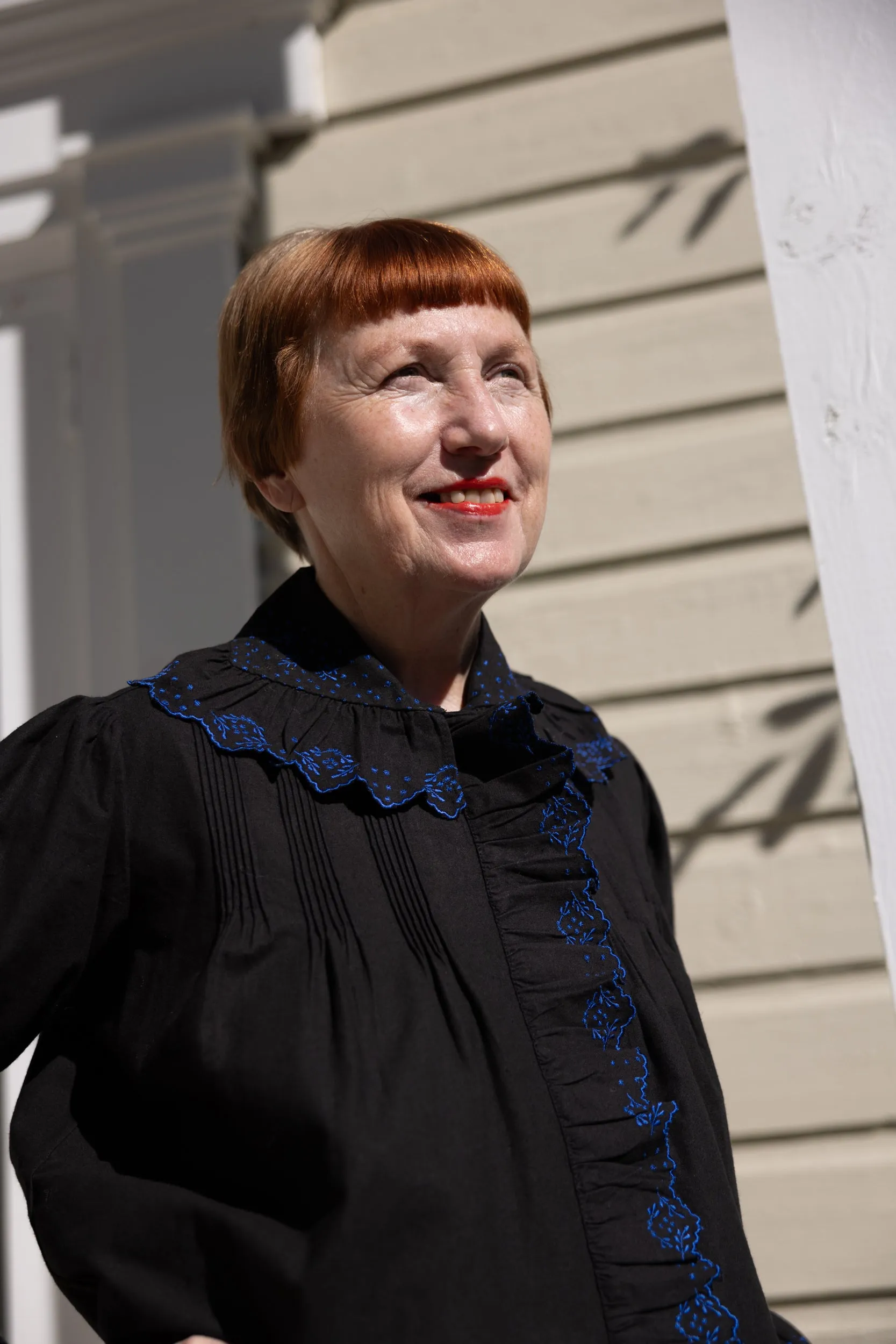 Dolly Embroidered Top - Black/Cobalt sold by Nikki Chasin product image thumbnail 5