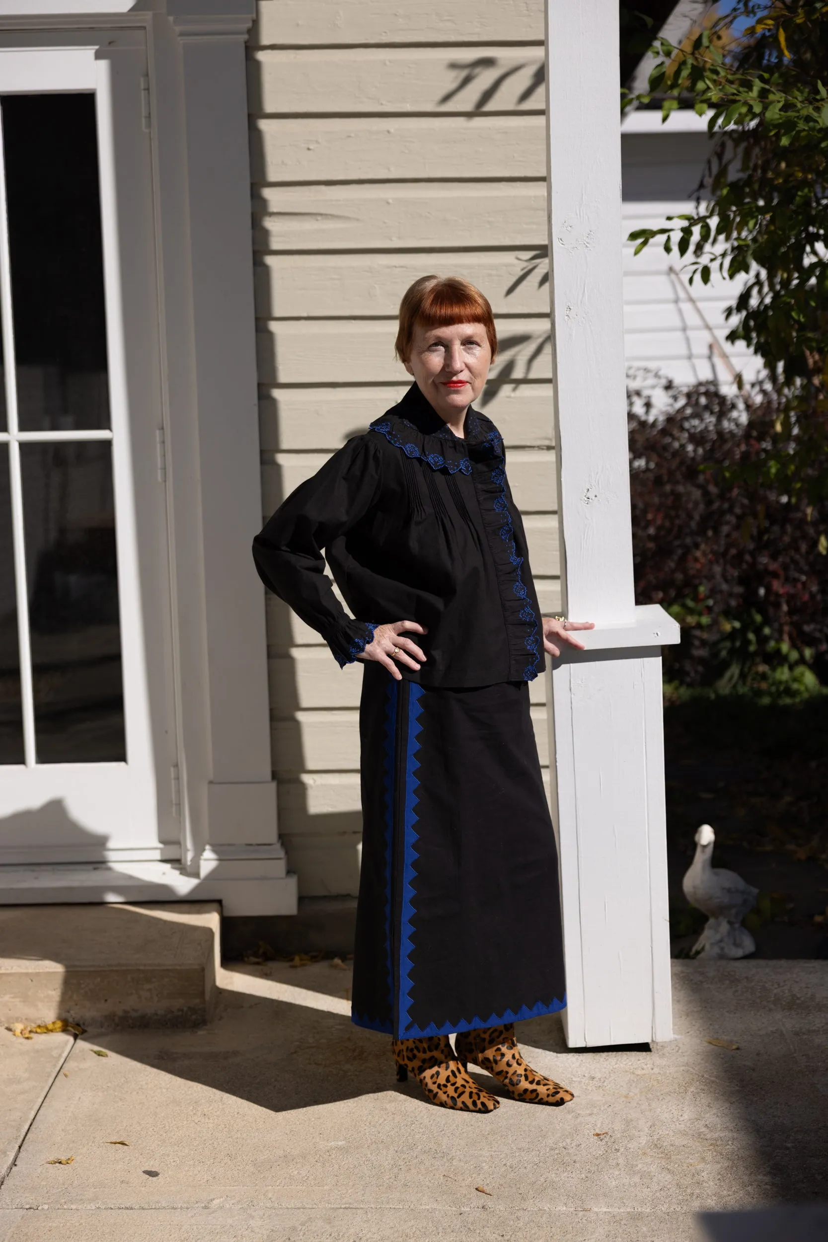 Dolly Embroidered Top - Black/Cobalt sold by Nikki Chasin product image thumbnail 3
