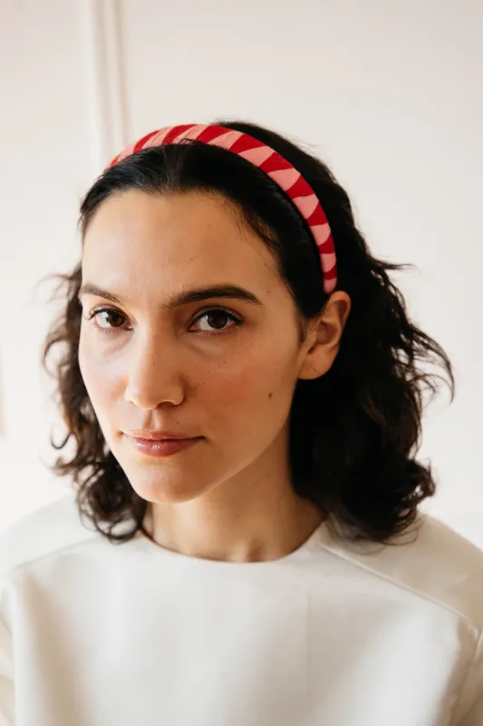 Persinette Woven Headband - Red/Pink made by Nikki Chasin