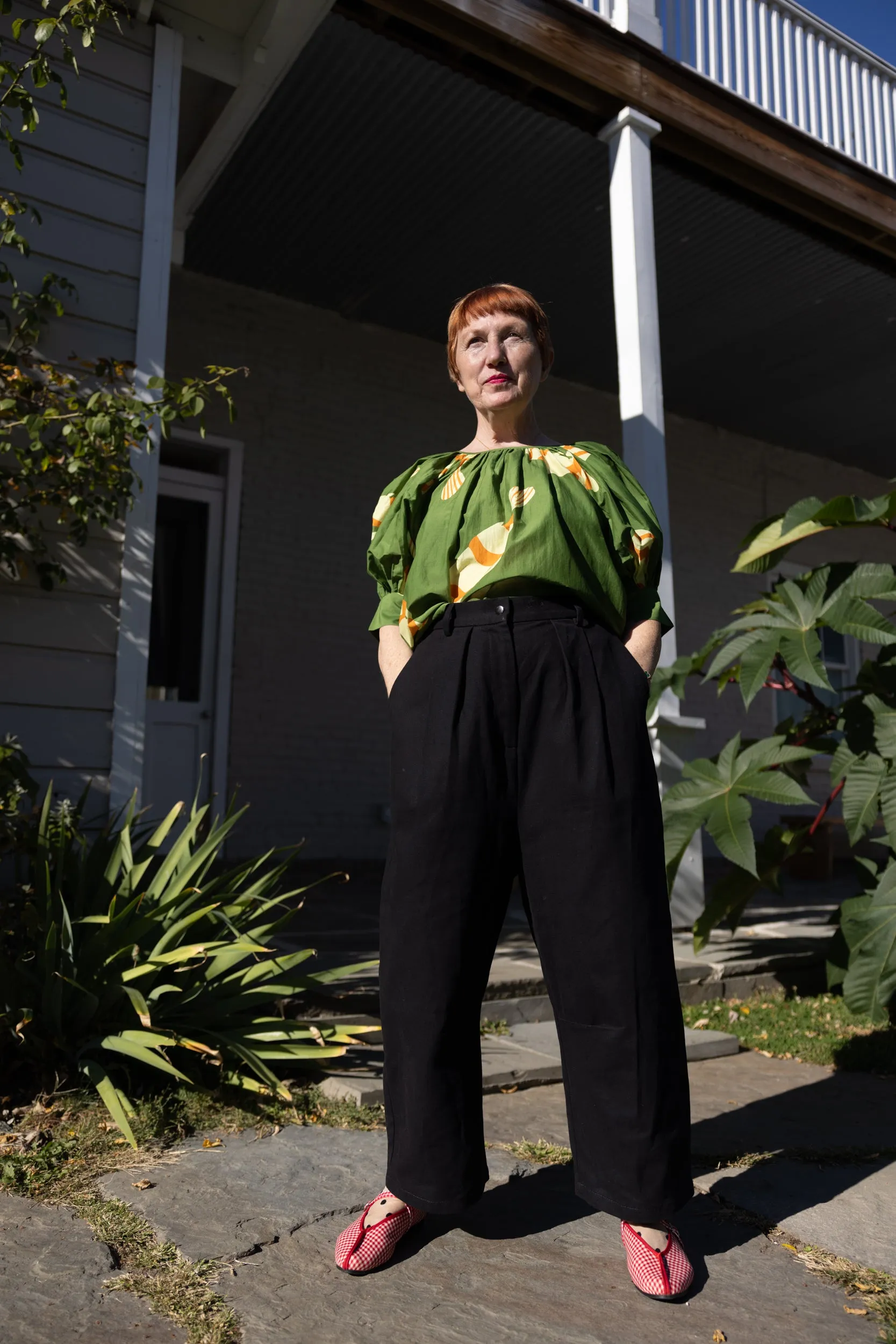 Juli Puff Sleeve Top - Green Fish sold by Nikki Chasin product image thumbnail 3
