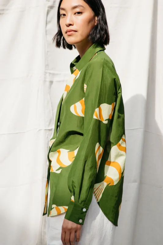 Pasha Fish Top- Green made by Nikki Chasin