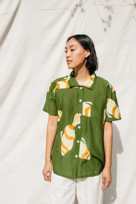 Dylan Fish Shirt- Green made by Nikki Chasin