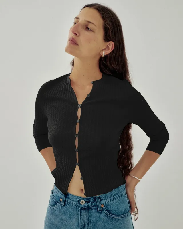 Wavy Rib Cardigan made by Sayaka Davis