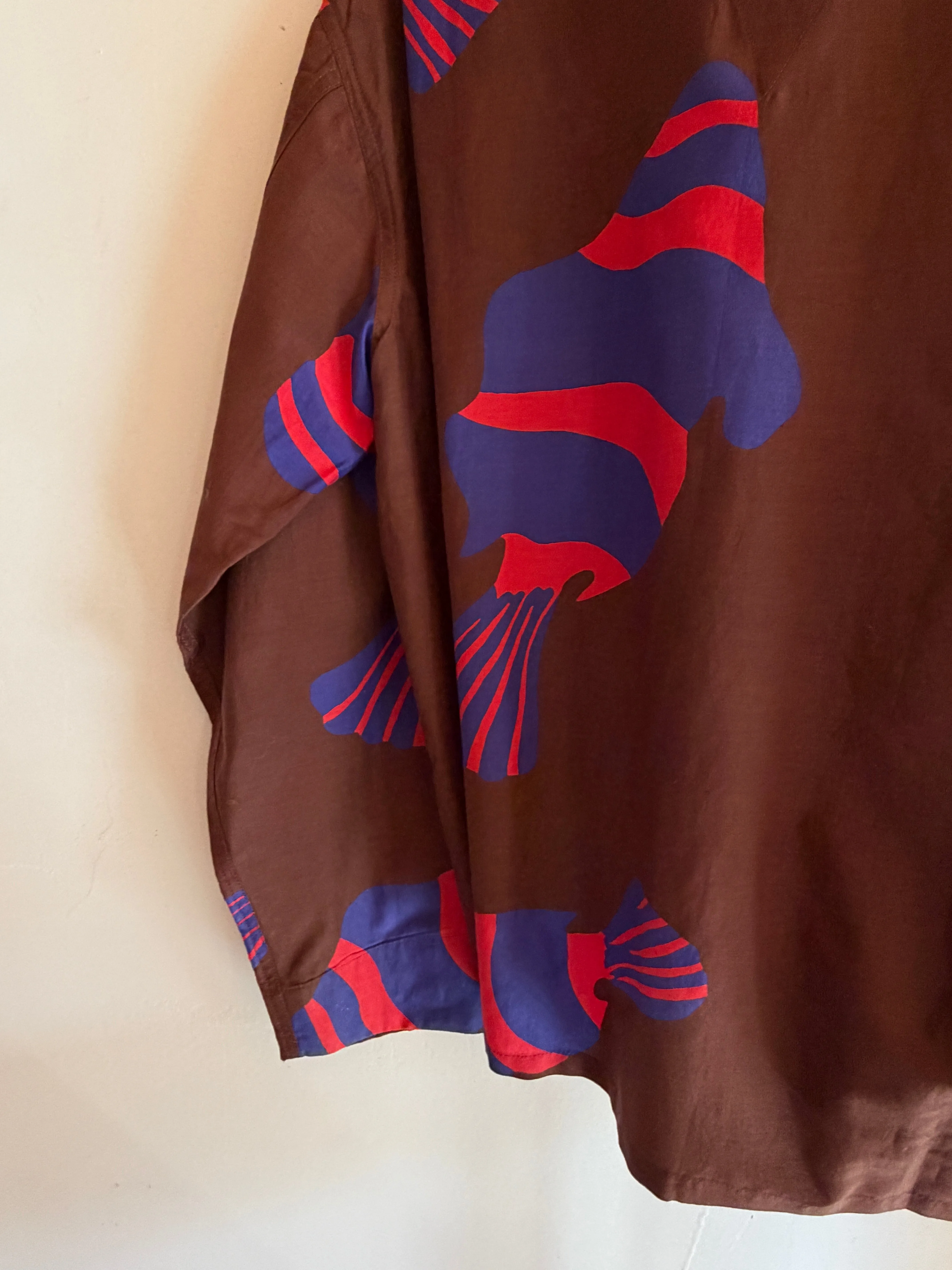 Homer Buttondown Cotton/Silk - Chocolate Fish sold by Nikki Chasin product image thumbnail 4