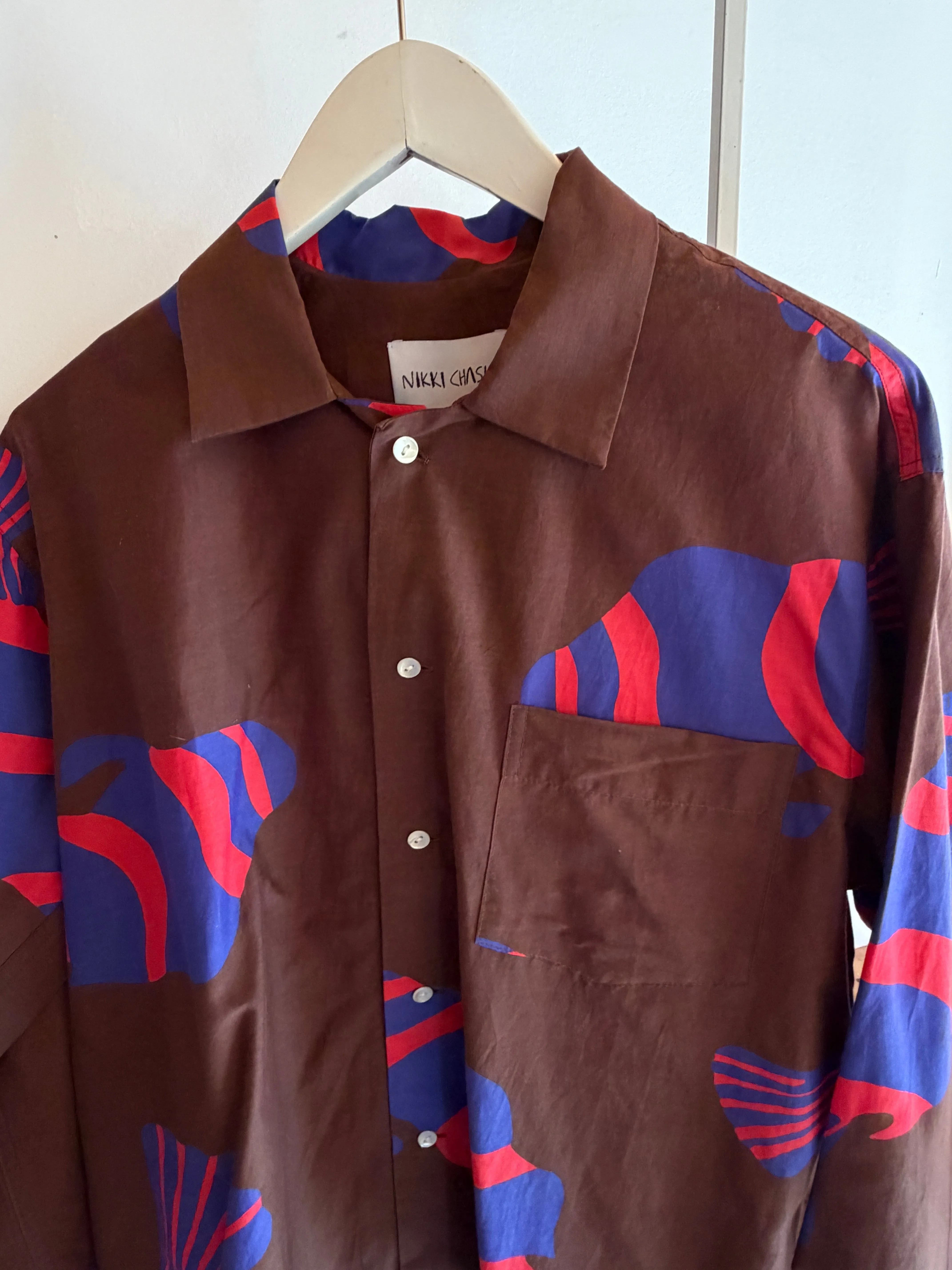 Homer Buttondown Cotton/Silk - Chocolate Fish sold by Nikki Chasin product image thumbnail 3