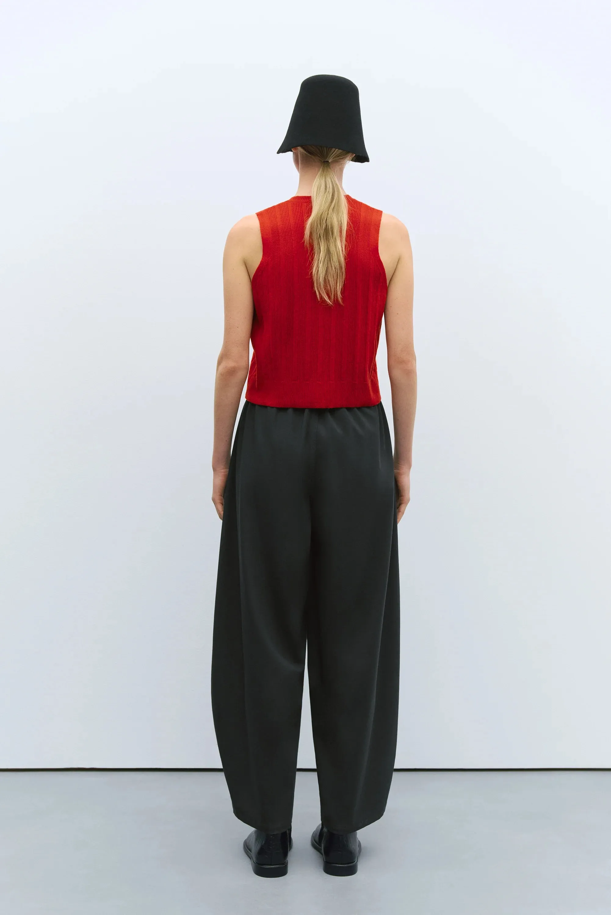 Merino Wool Ribbed Waistcoat Red sold by Nikki Chasin product image thumbnail 3