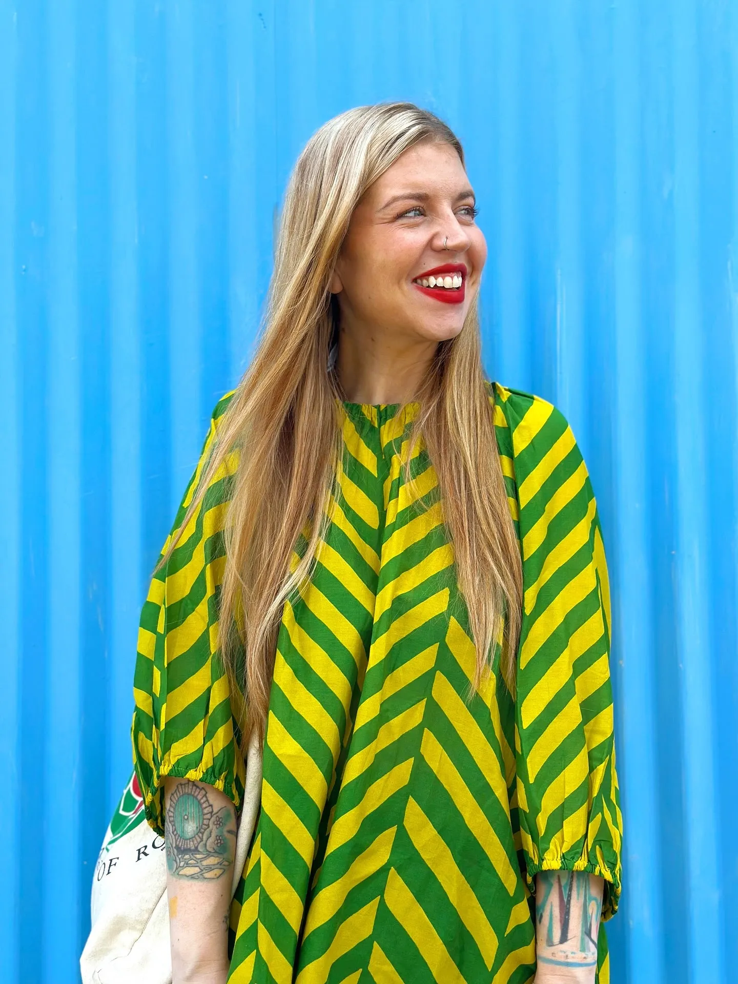 Ballad Dress - Pickle/Samovar Chevron sold by Nikki Chasin product image thumbnail 2