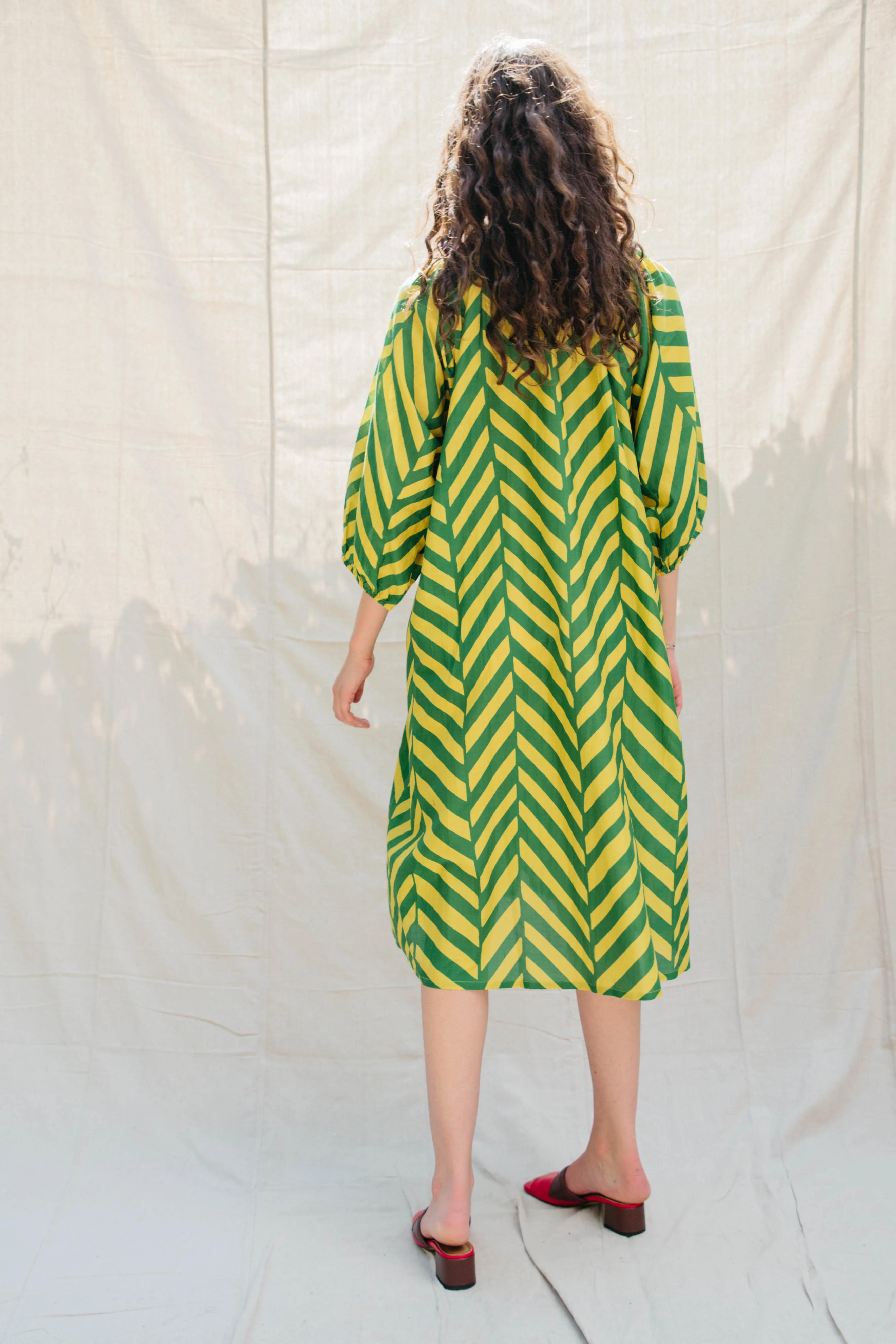 Ballad Dress - Pickle/Samovar Chevron sold by Nikki Chasin product image thumbnail 5