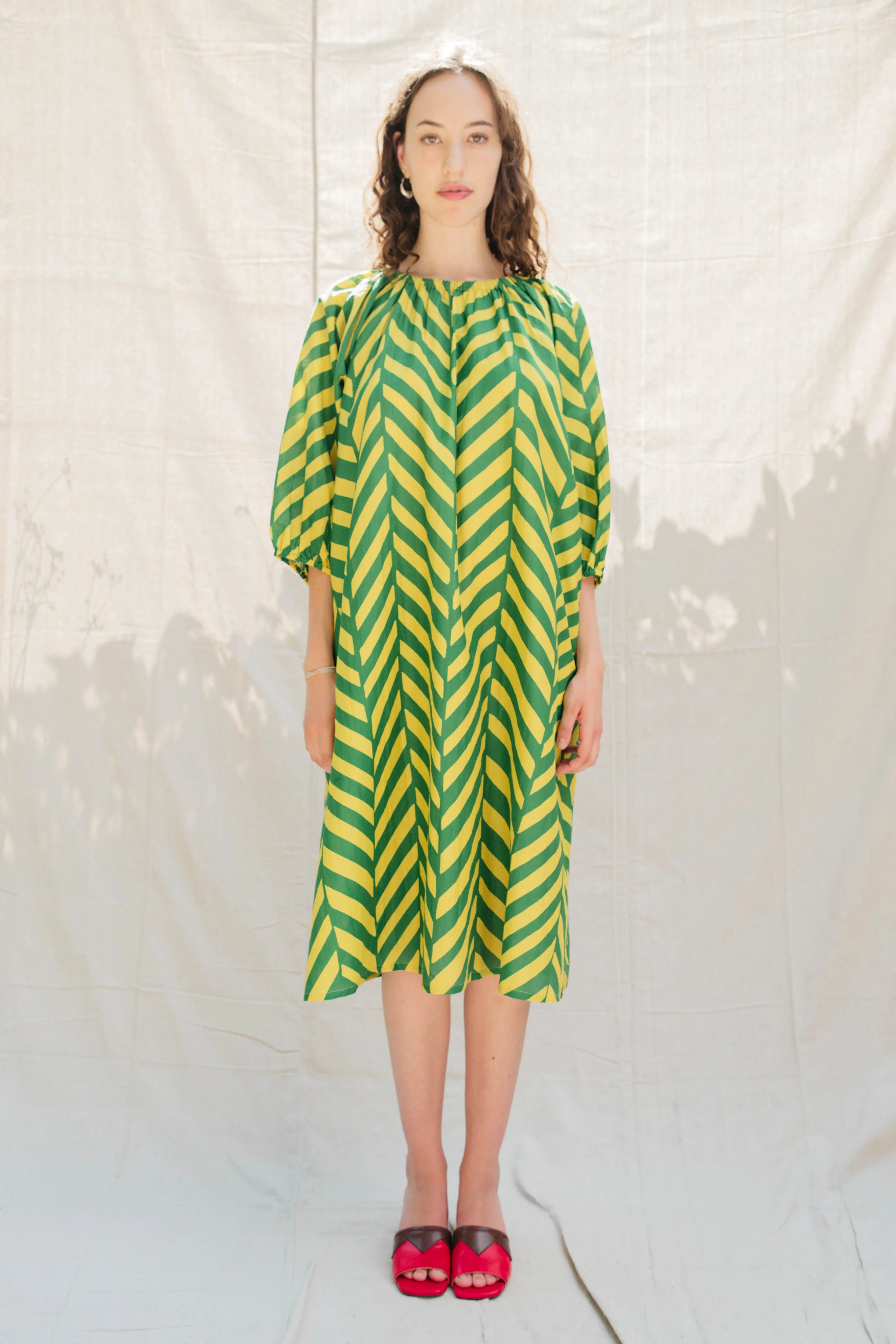 Ballad Dress - Pickle/Samovar Chevron sold by Nikki Chasin product image thumbnail 3