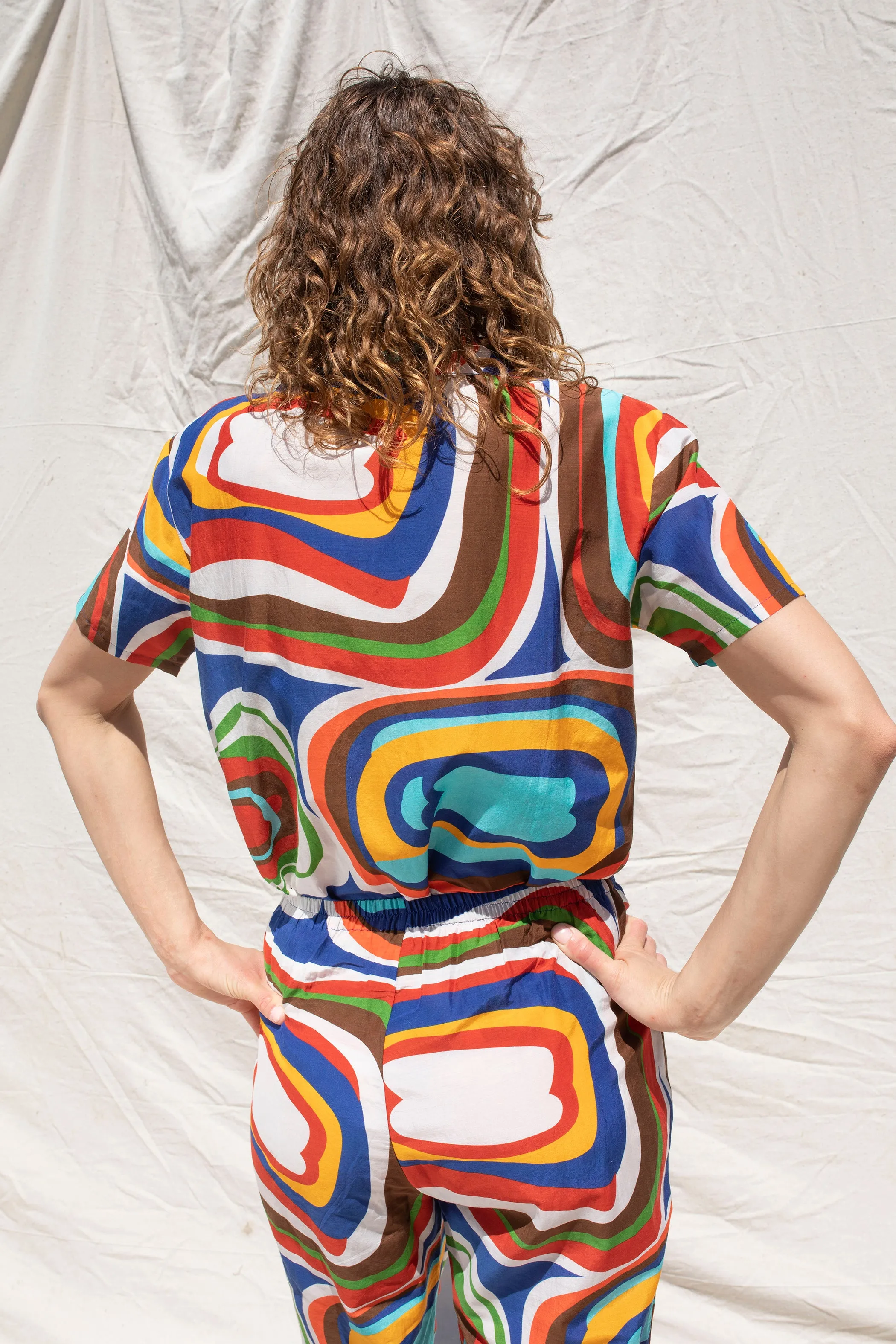 Cropped Dylan Shirt- Void Print sold by Nikki Chasin product image thumbnail 2
