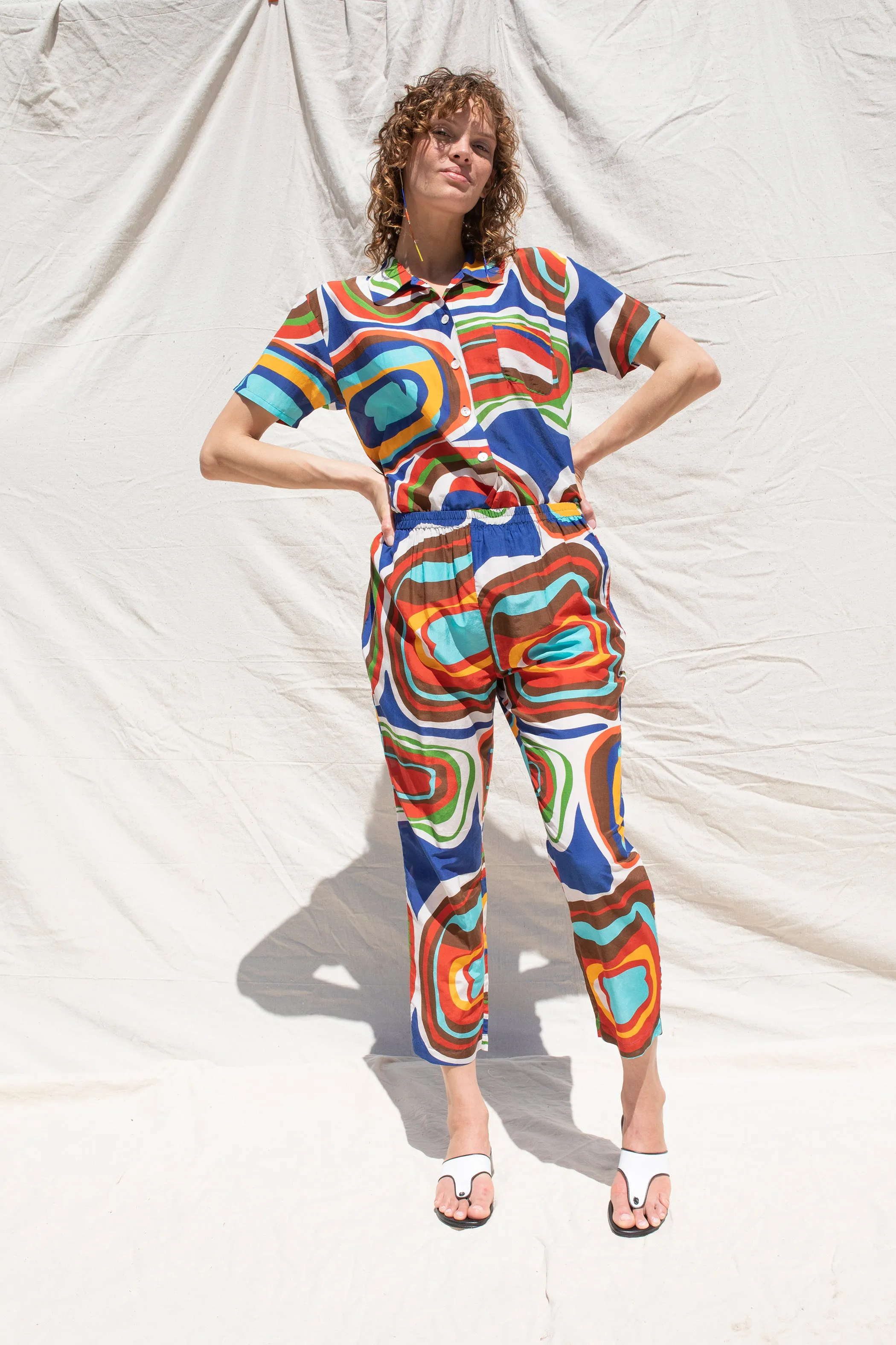 Cropped Dylan Shirt- Void Print sold by Nikki Chasin product image thumbnail 4