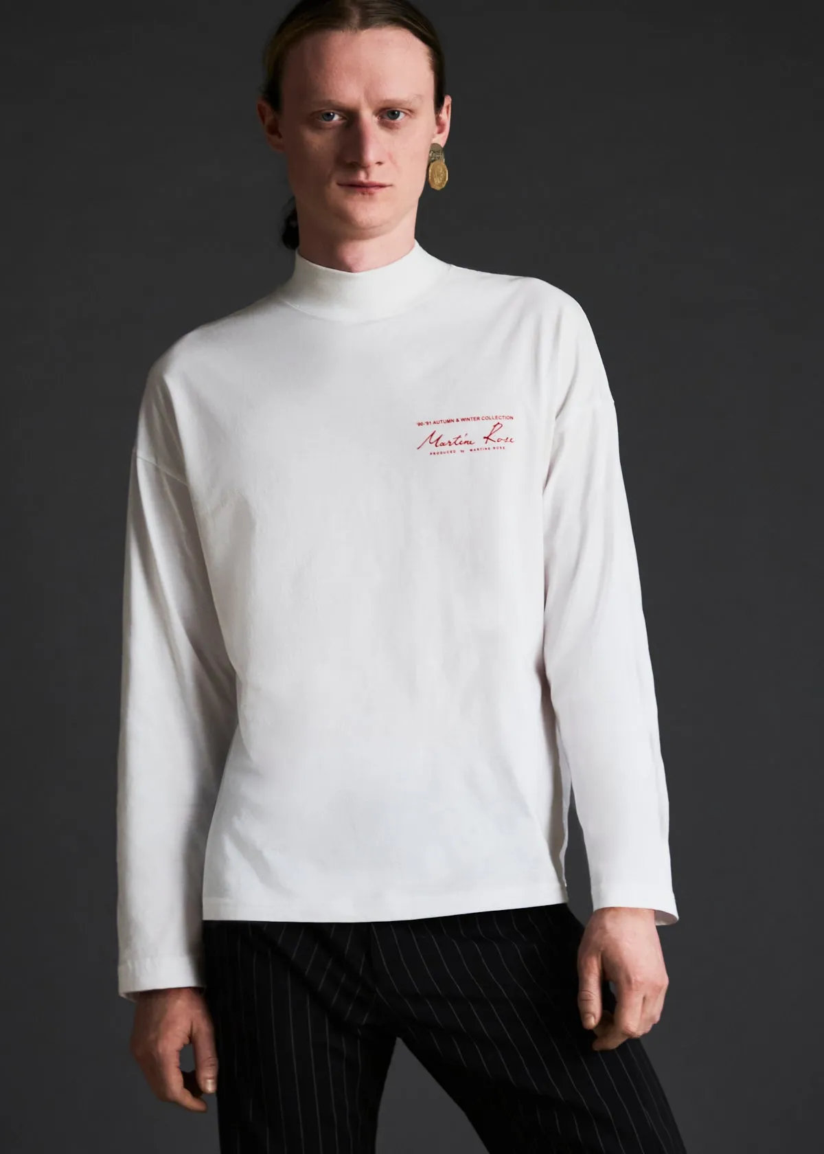 Jersey Funnel Neck in White sold by Martine Rose product image thumbnail 2