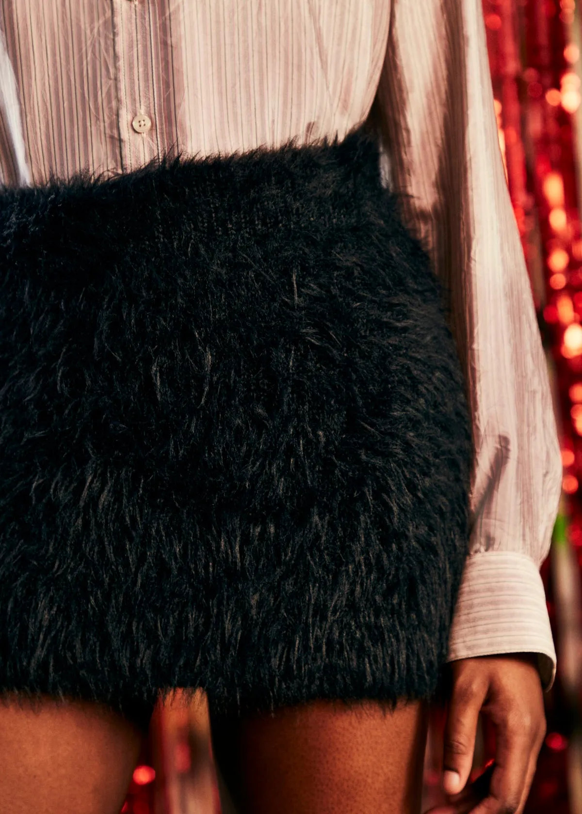 HAIRY MINI SKIRT in BLACK sold by Martine Rose product image thumbnail 2