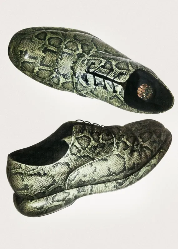 MARTINE ROSE FOR CLARKS MENS OXFORD in GREEN SNAKE sold by Martine Rose