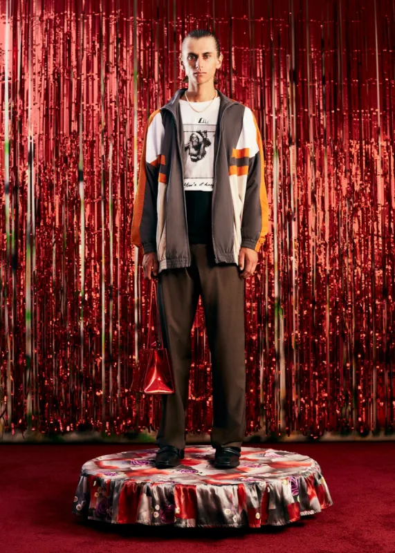 PANELLED TRACK JACKET in GREY MULTI made by Martine Rose