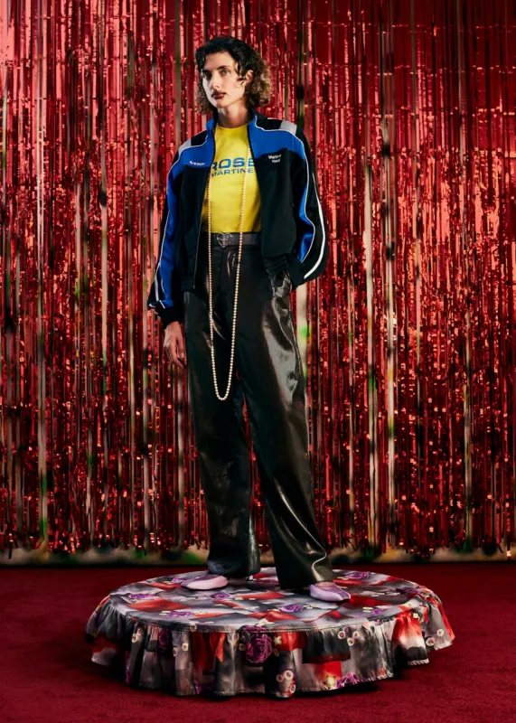 SHRUNKEN TRACK JACKET in BLACK MULTI made by Martine Rose