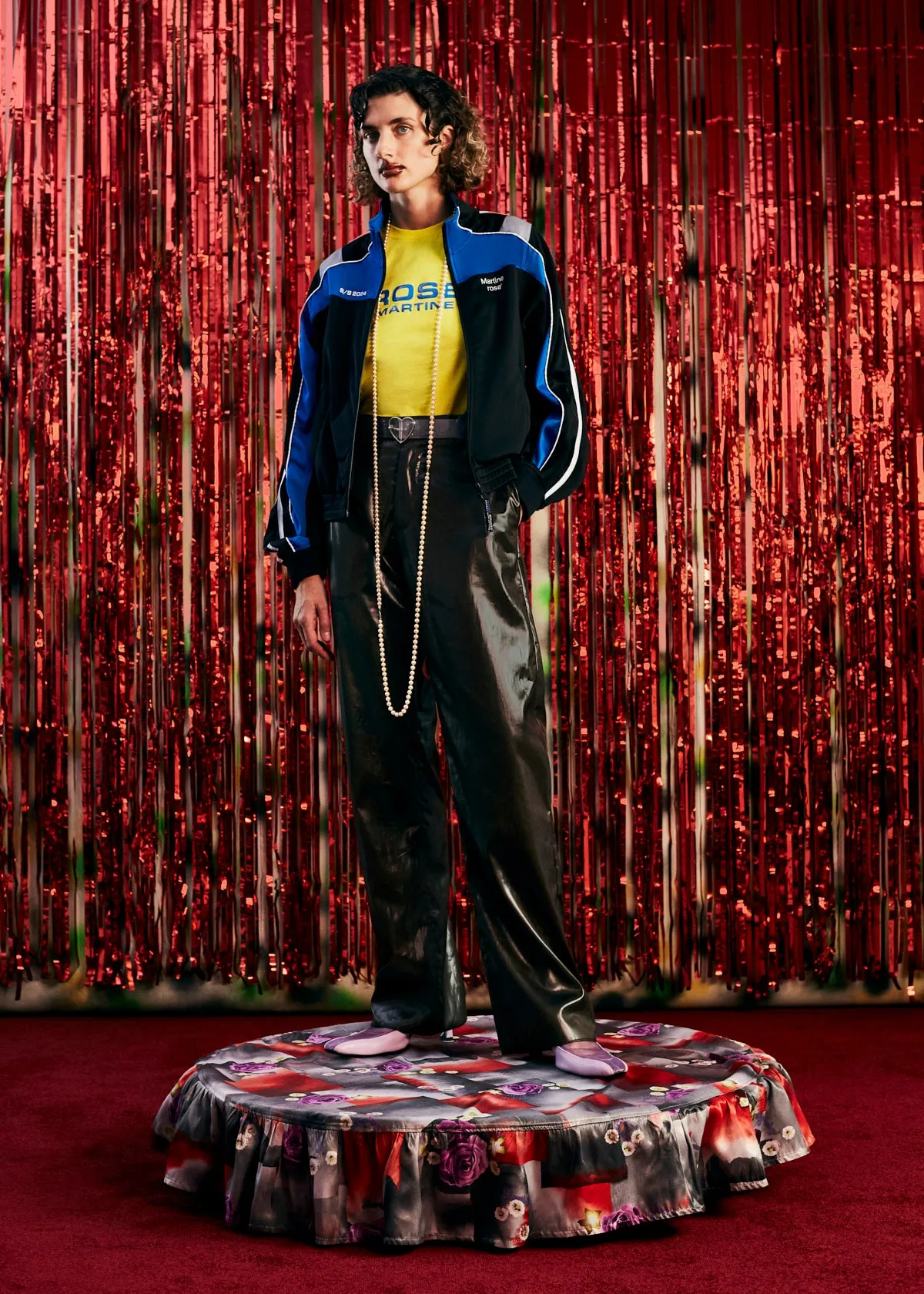 SHRUNKEN TRACK JACKET in BLACK MULTI sold by Martine Rose