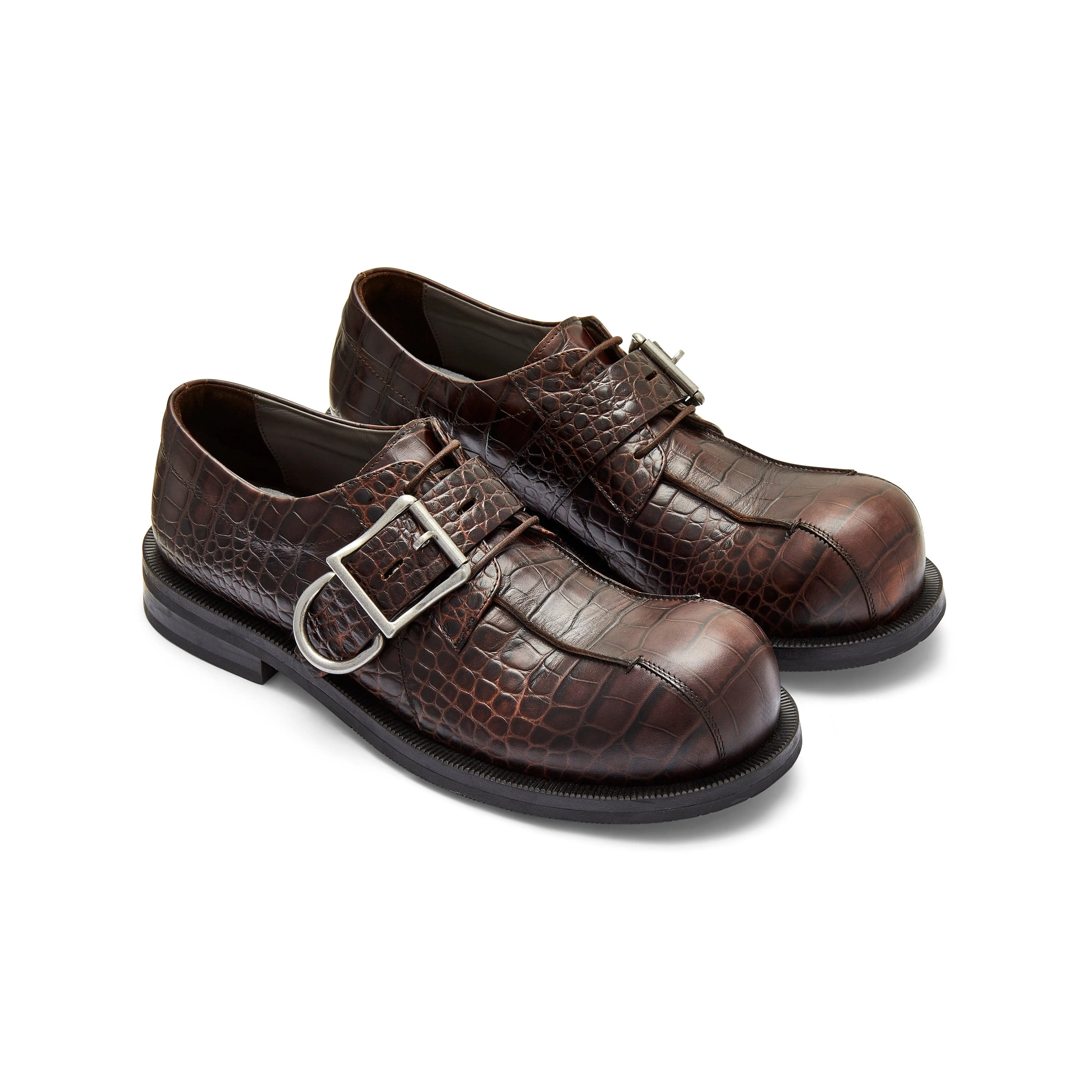 BULB TOE BUCKLE LOAFER in BROWN sold by Martine Rose product image thumbnail 2