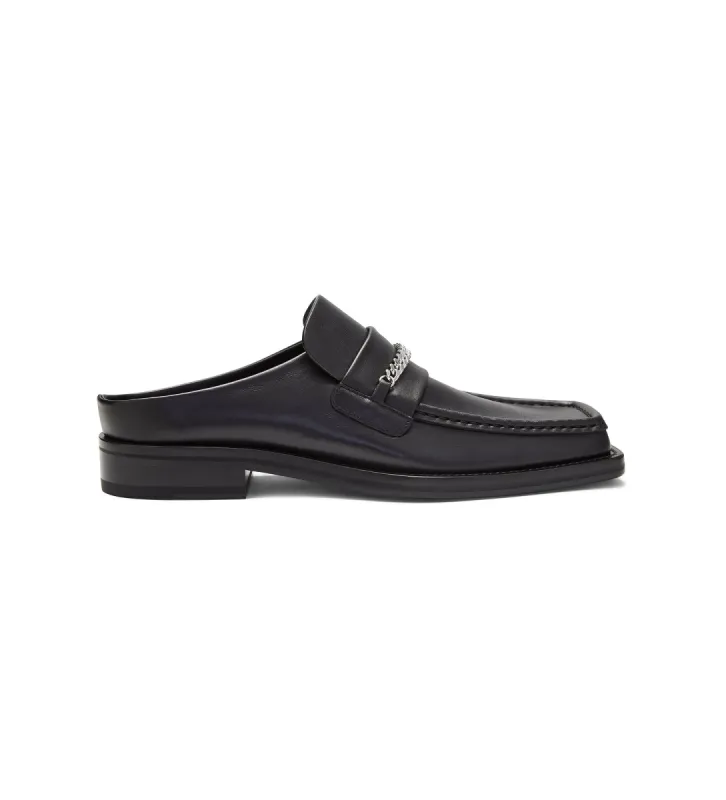 MENS SQUARE TOE MULE in black made by Martine Rose