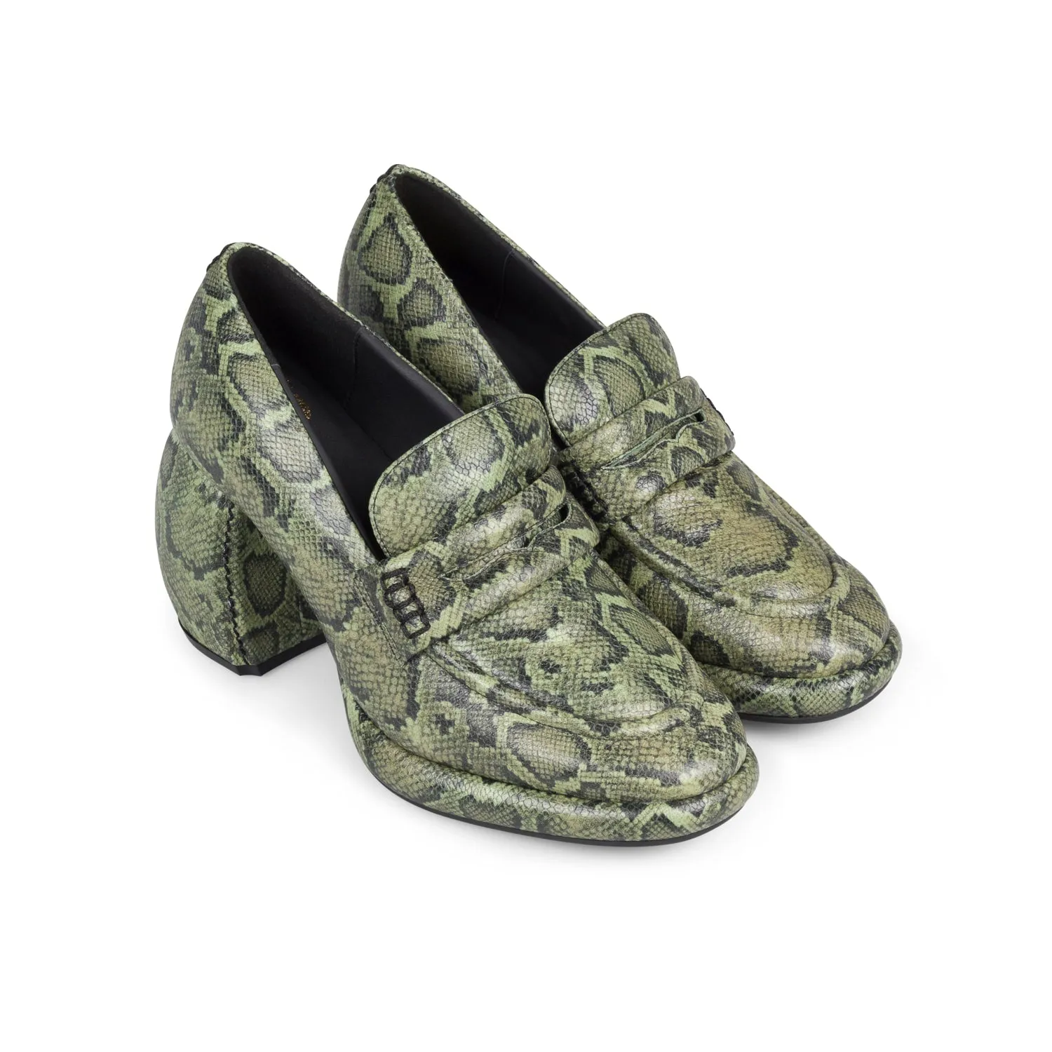 MARTINE ROSE FOR CLARKS LOAFER in GREEN SNAKE sold by Martine Rose product image thumbnail 3