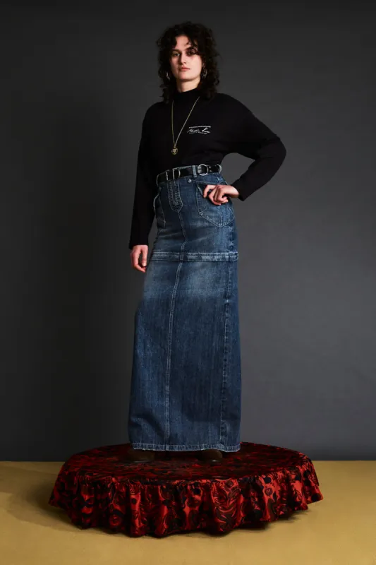 Jersey Funnel Neck in Black made by Martine Rose