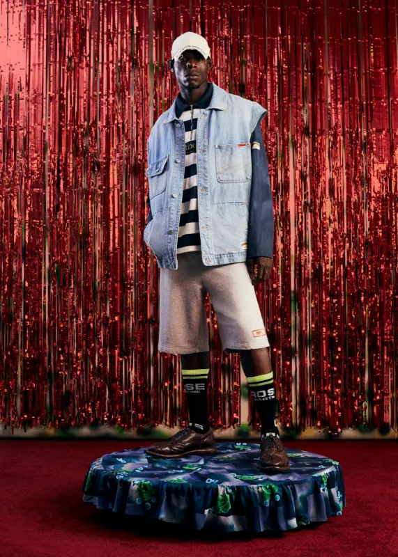 DENIM GILET in BLEACHED WASH sold by Martine Rose