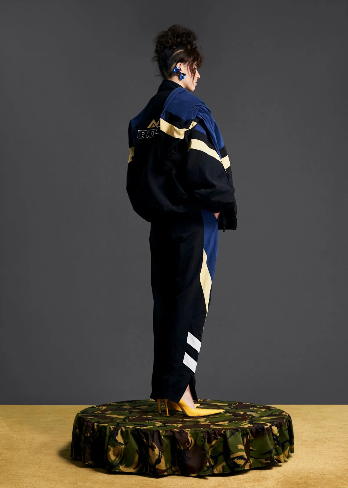 BLANKET TRACK JACKET in BLACK AND YELLOW sold by Martine Rose product image thumbnail 4