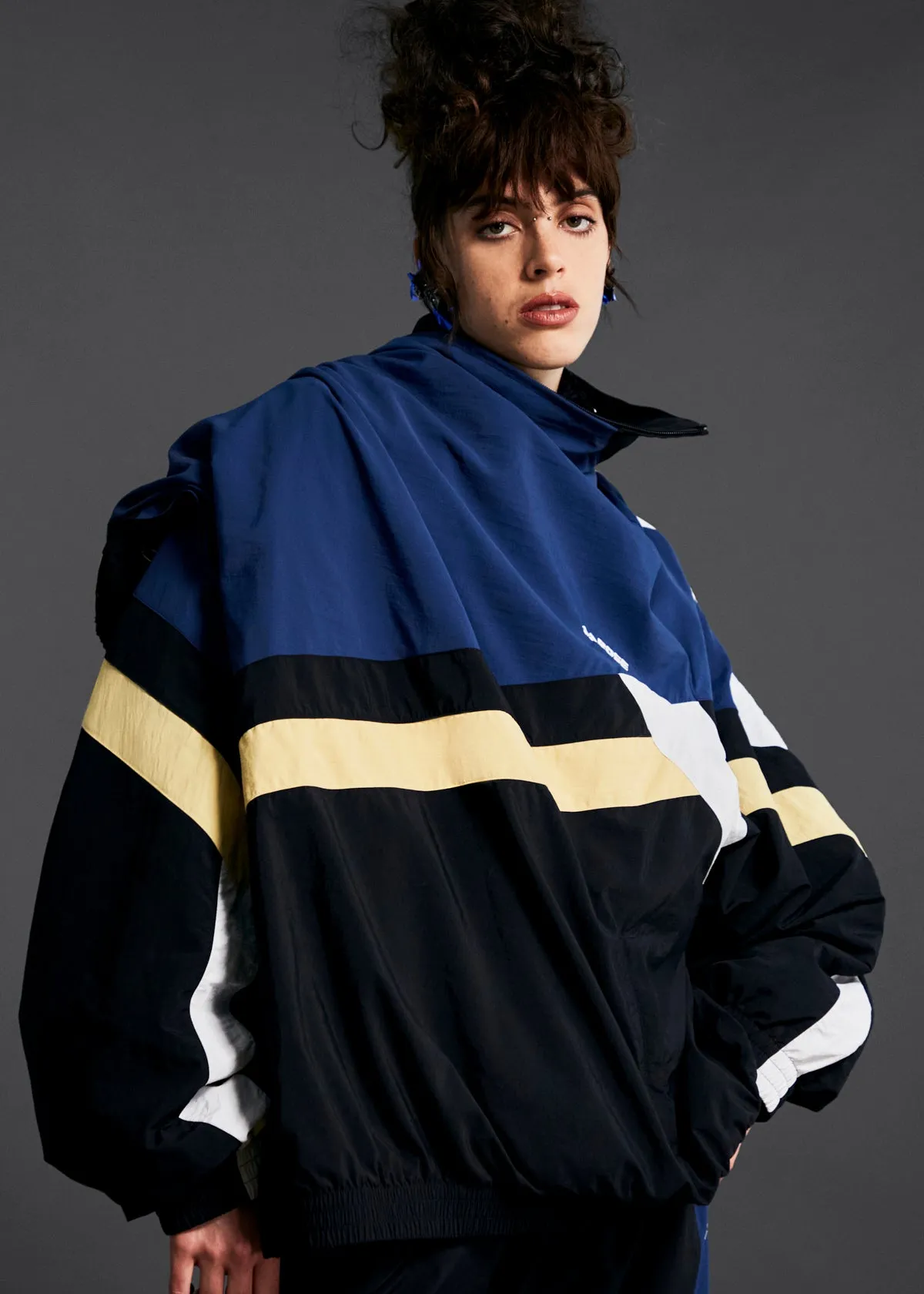 BLANKET TRACK JACKET in BLACK AND YELLOW sold by Martine Rose product image thumbnail 2