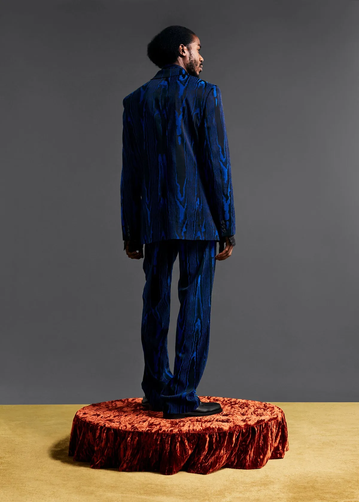 DOUBLE BREASTED SHORT COAT in BLUE BLACK sold by Martine Rose product image thumbnail 4