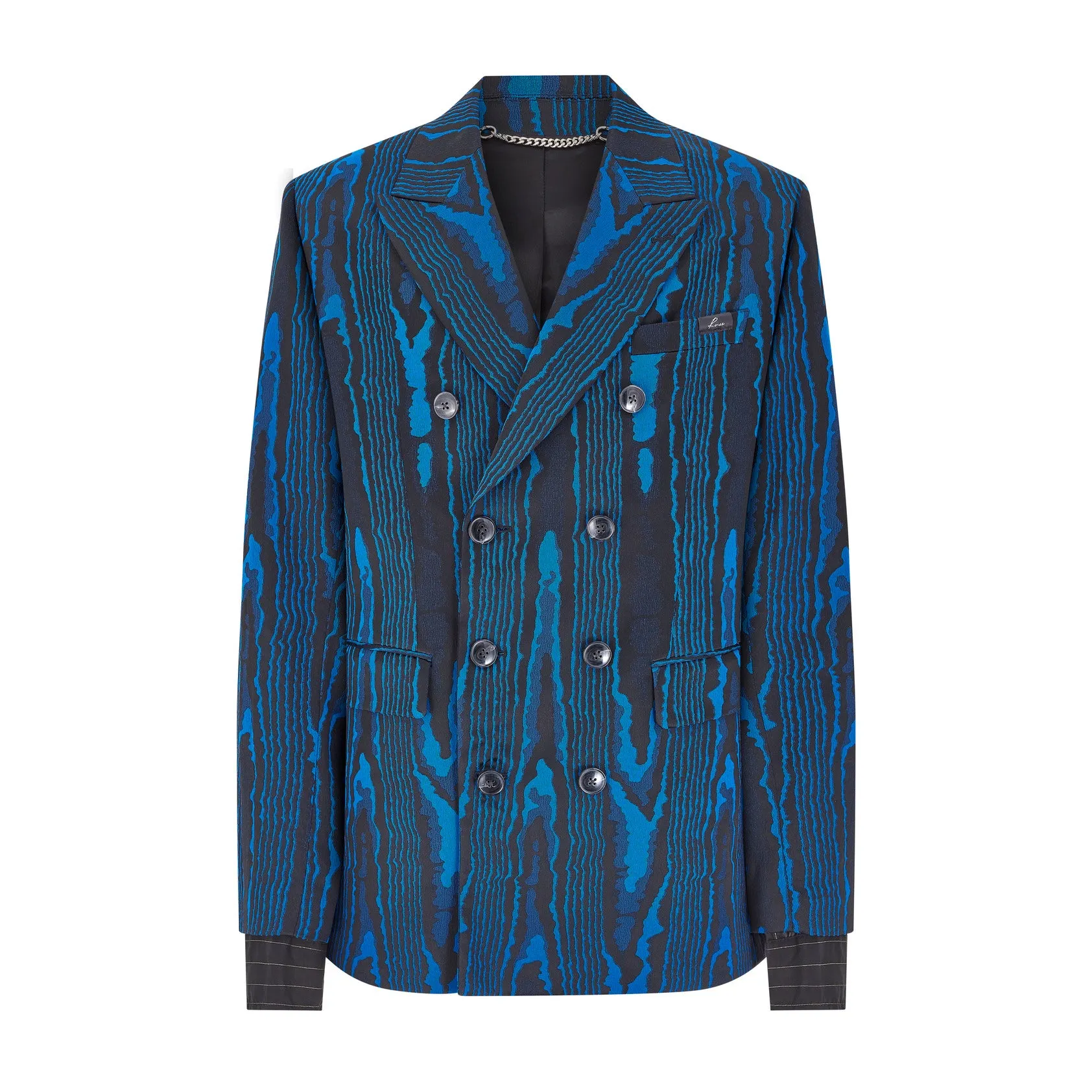 DOUBLE BREASTED SHORT COAT in BLUE BLACK sold by Martine Rose product image thumbnail 5