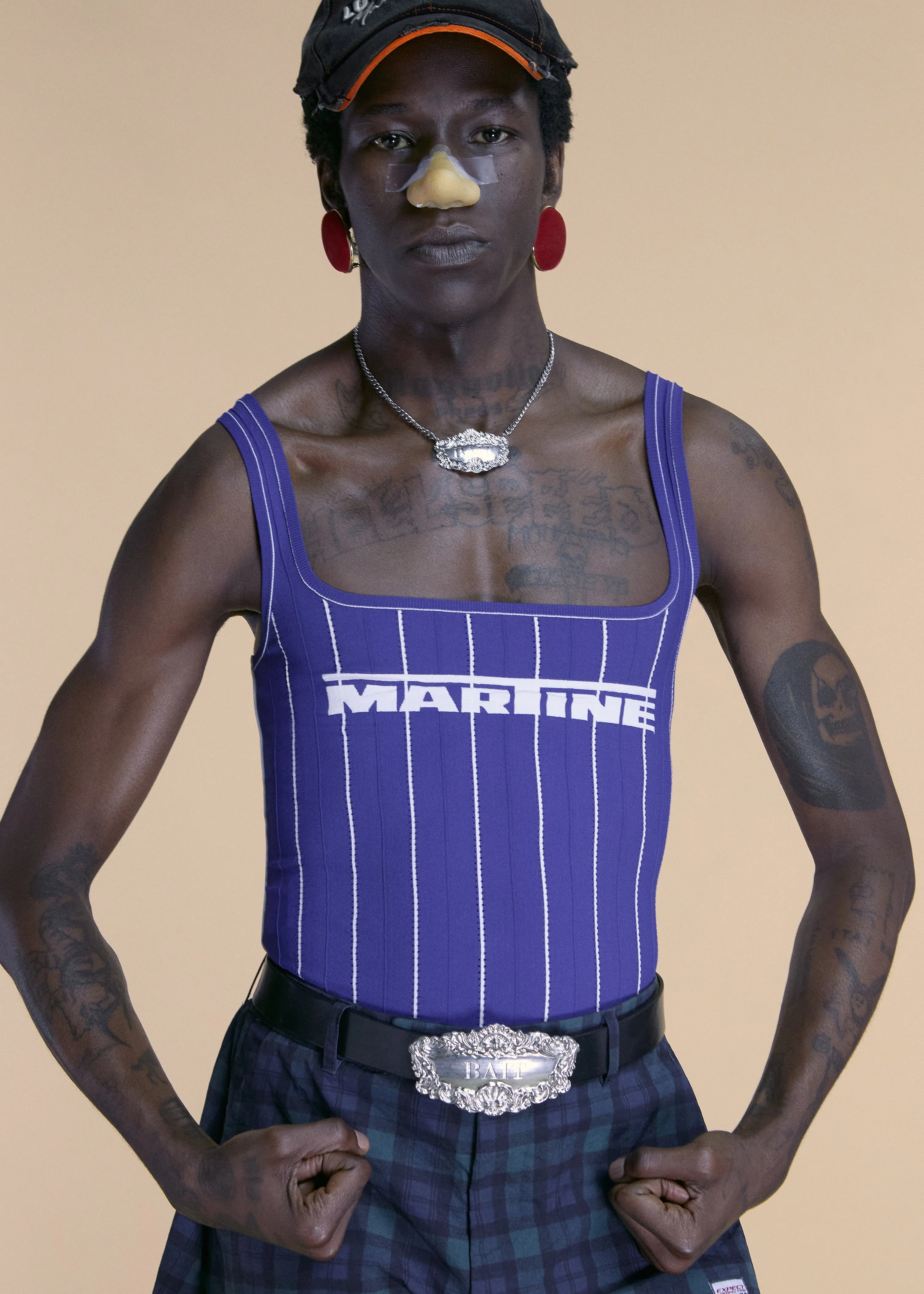 LOGO VEST in BLUE sold by Martine Rose product image thumbnail 2