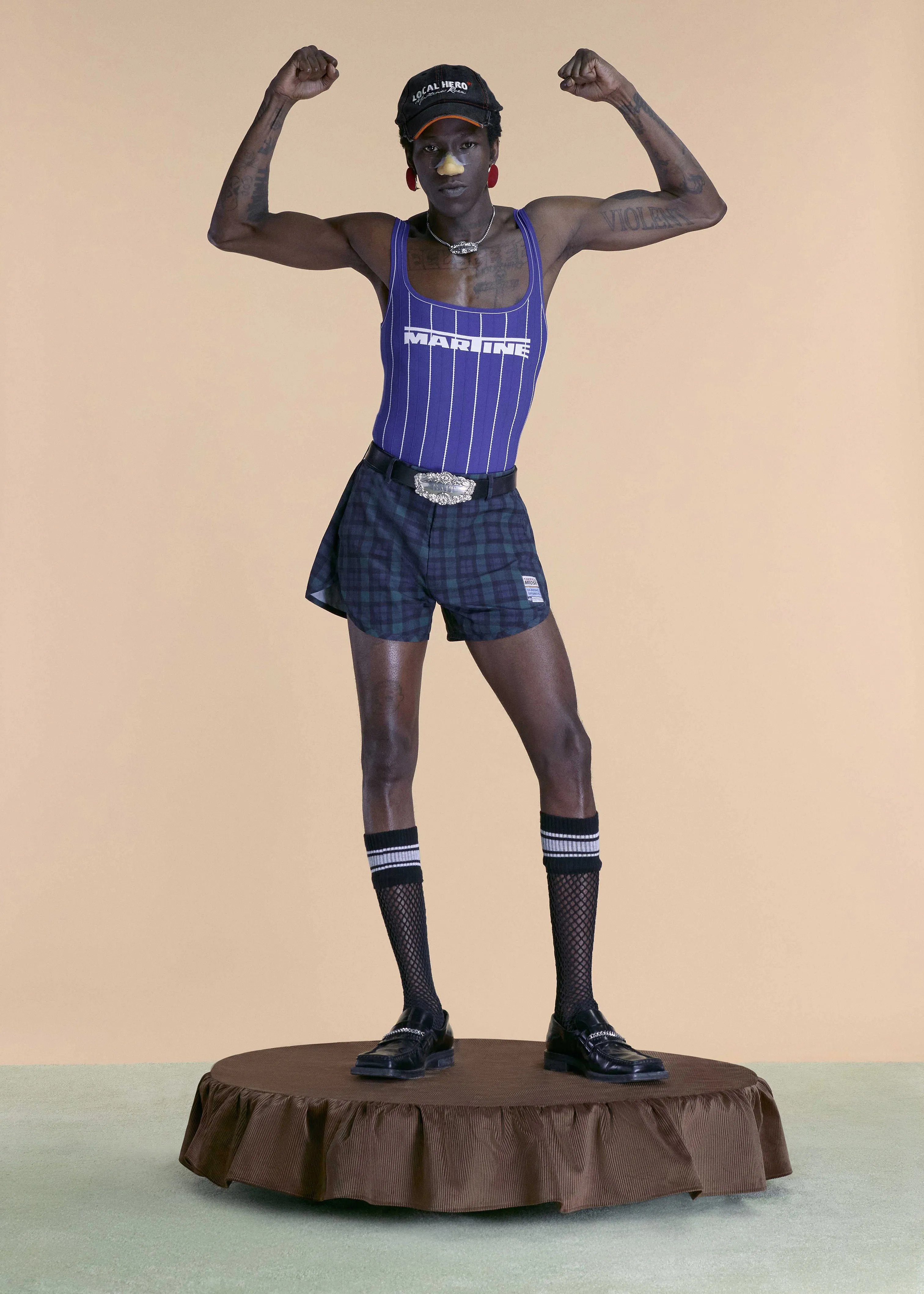 LOGO VEST in BLUE sold by Martine Rose product image thumbnail 4