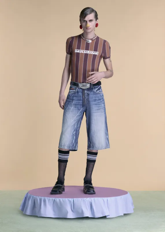 LOGO TIGHT T-SHIRT in BROWN made by Martine Rose