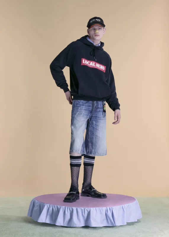 RAGLAN HOODIE in BLACK made by Martine Rose