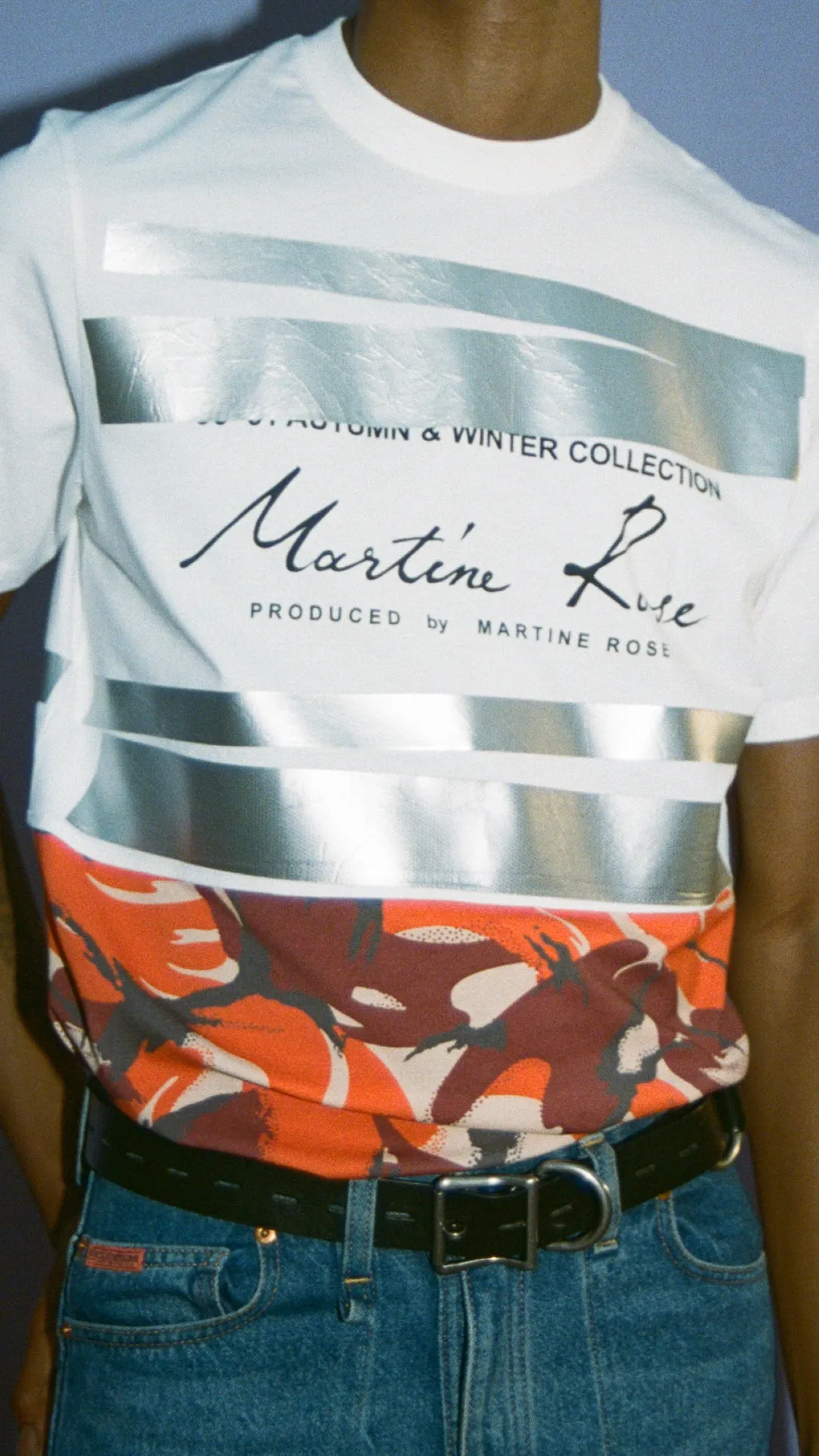 CLASSIC T-SHIRT in WHITE ORANGE CAMO sold by Martine Rose