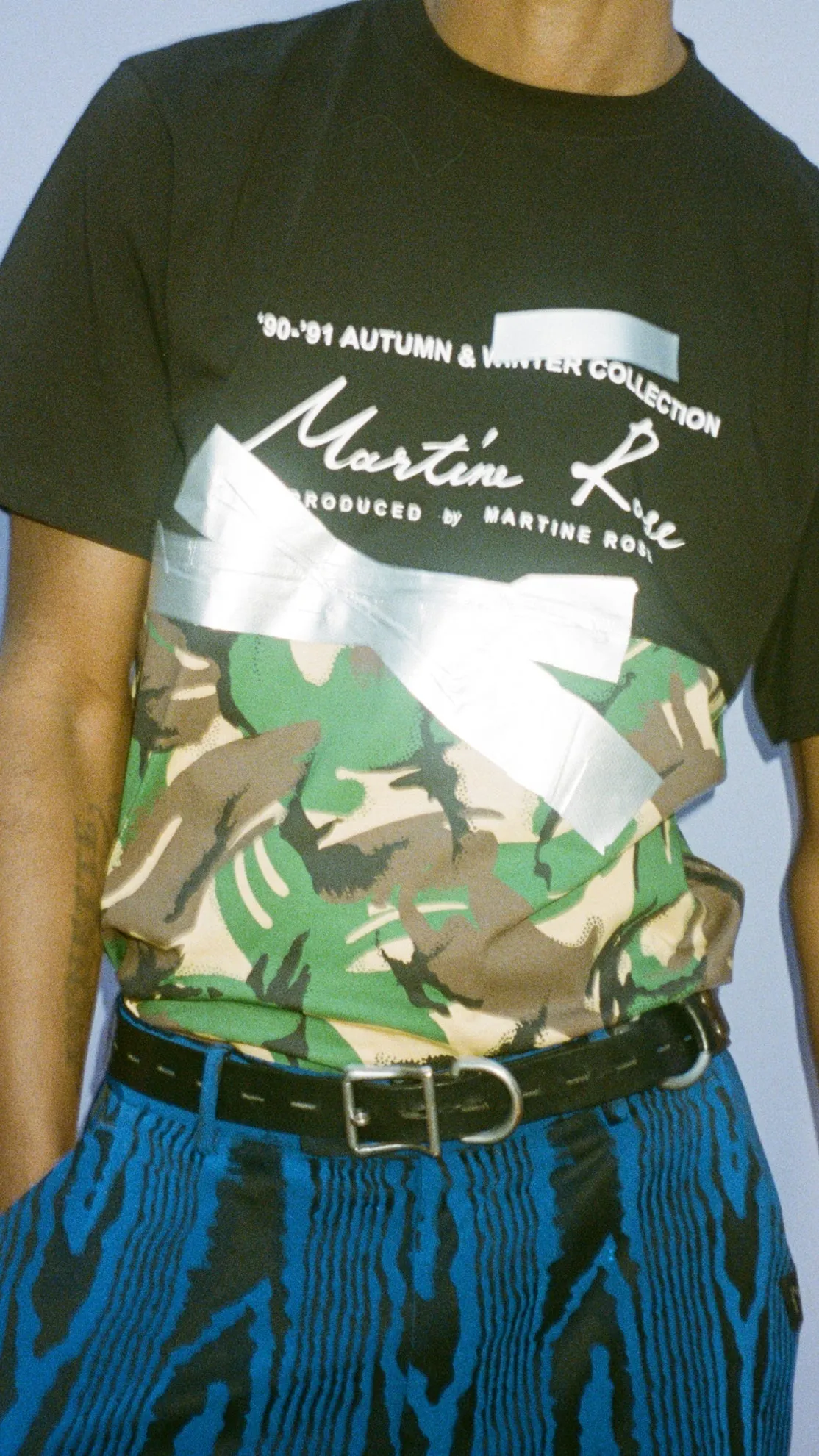 CLASSIC T-SHIRT in BLACK GREEN CAMO sold by Martine Rose