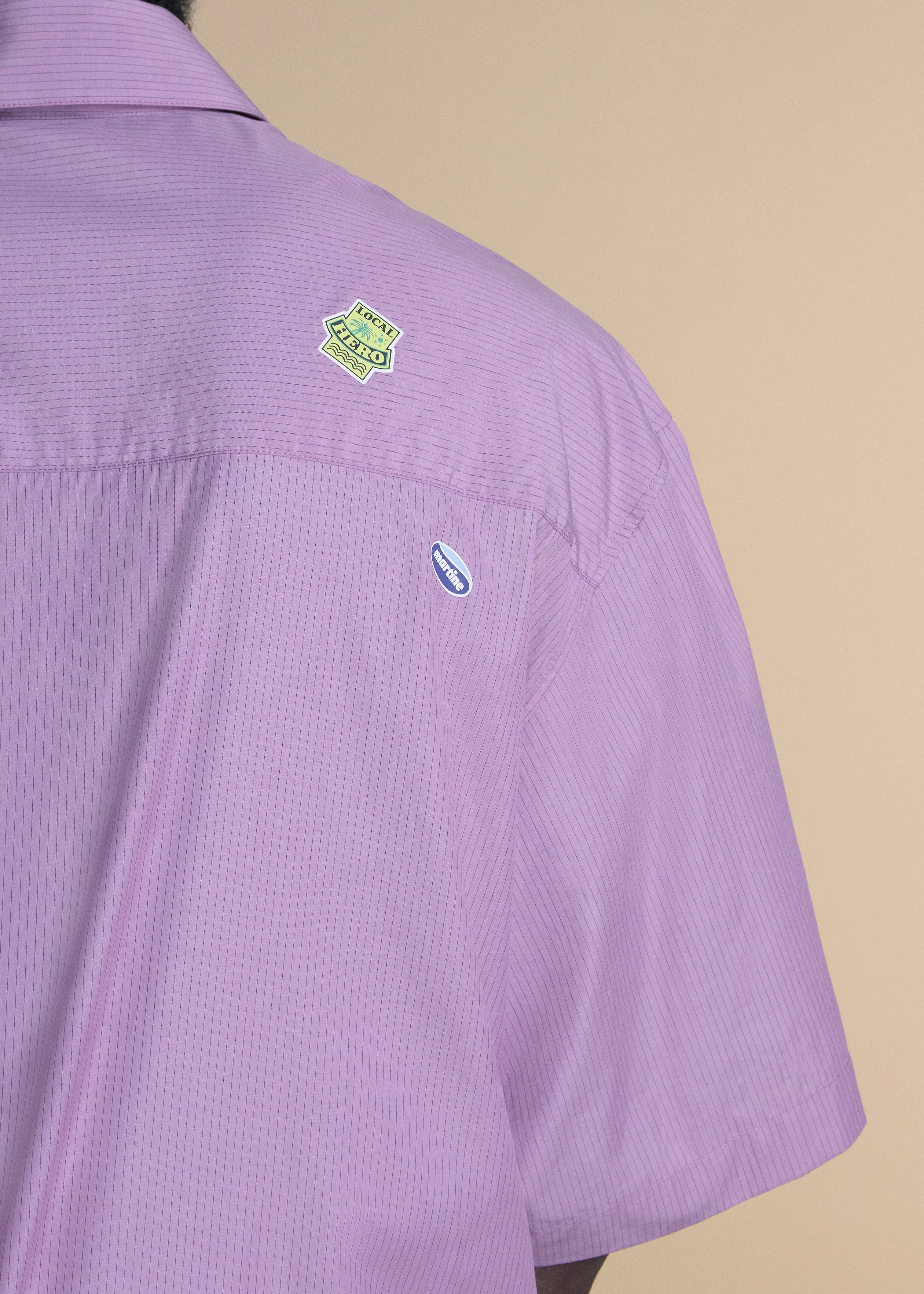S/S BOXY WRAP SHIRT in PURPLE-BLACK sold by Martine Rose product image thumbnail 4