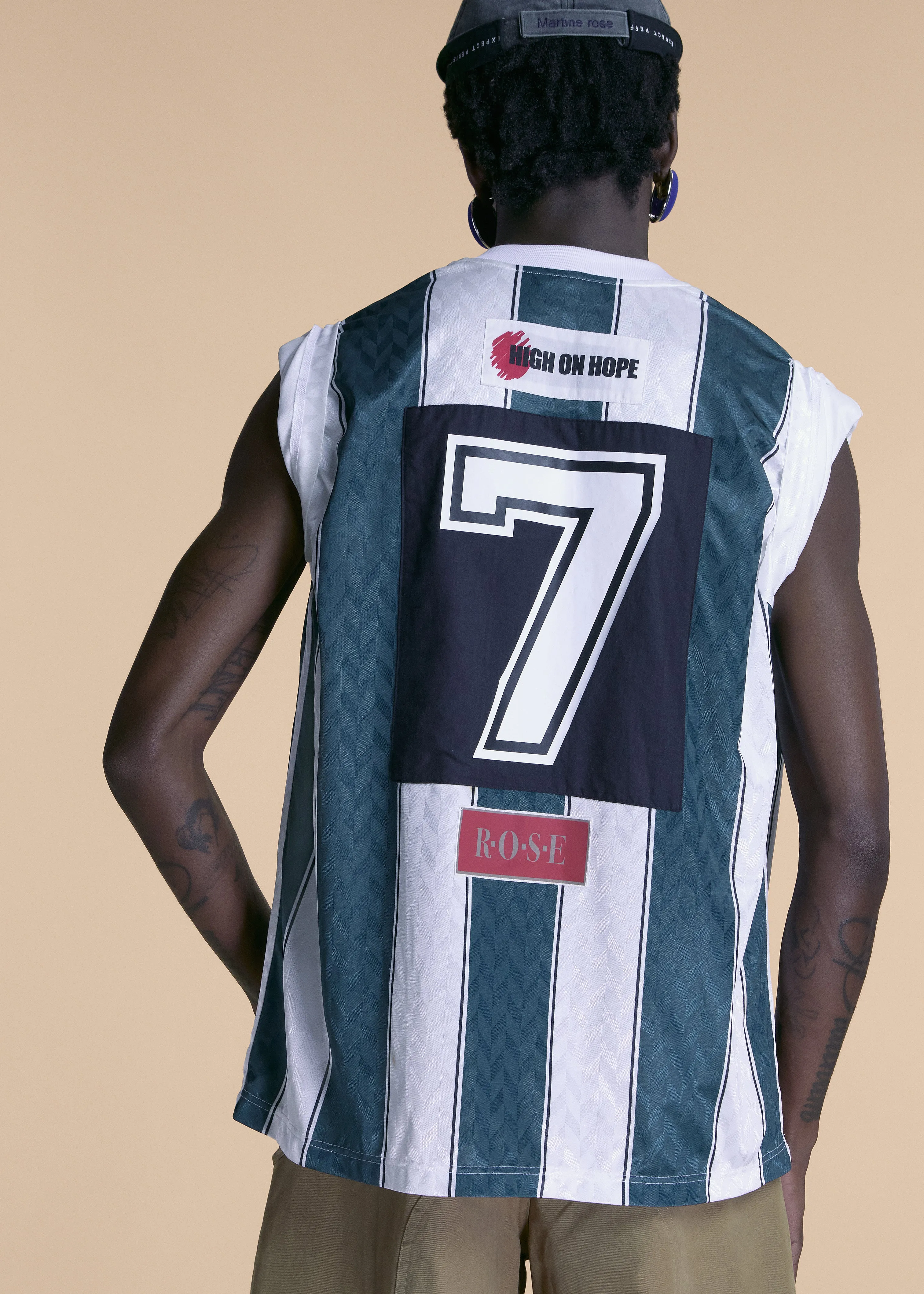 TWIST SLEEVE FOOTBALL TOP in WHITE sold by Martine Rose product image thumbnail 3