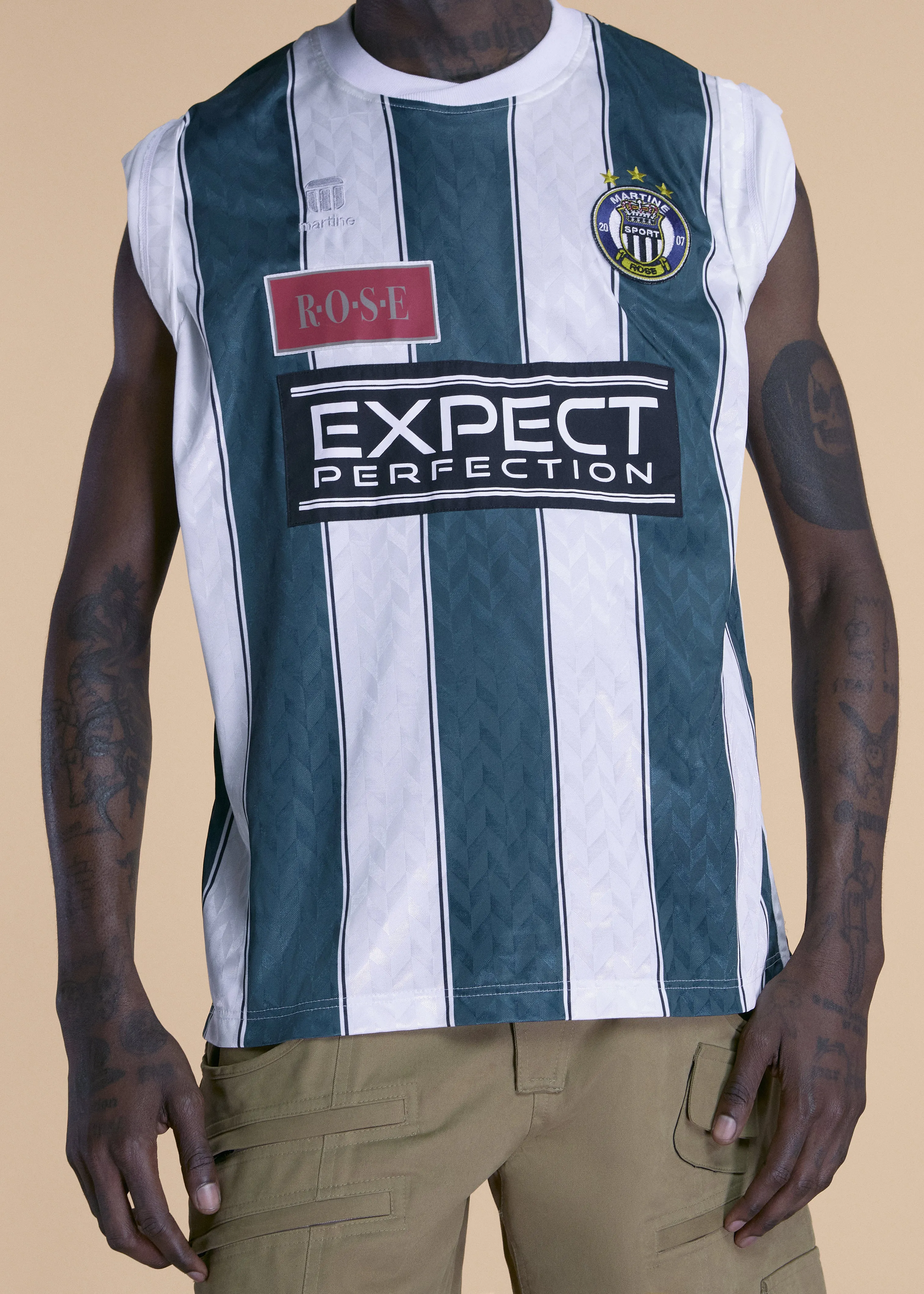 TWIST SLEEVE FOOTBALL TOP in WHITE sold by Martine Rose product image thumbnail 2