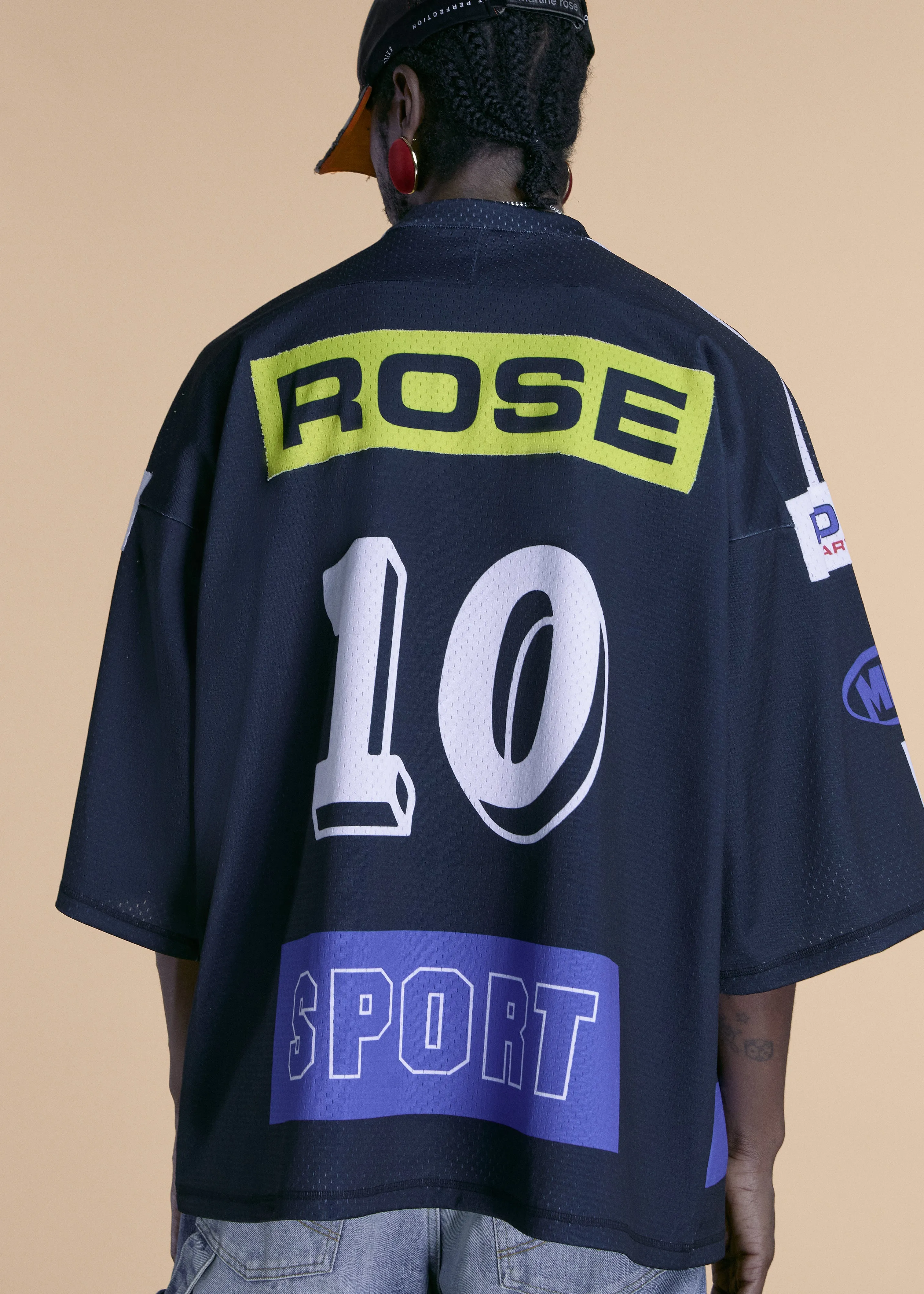 OVERSIZED FOOTBALL TOP in BLACK sold by Martine Rose product image thumbnail 3