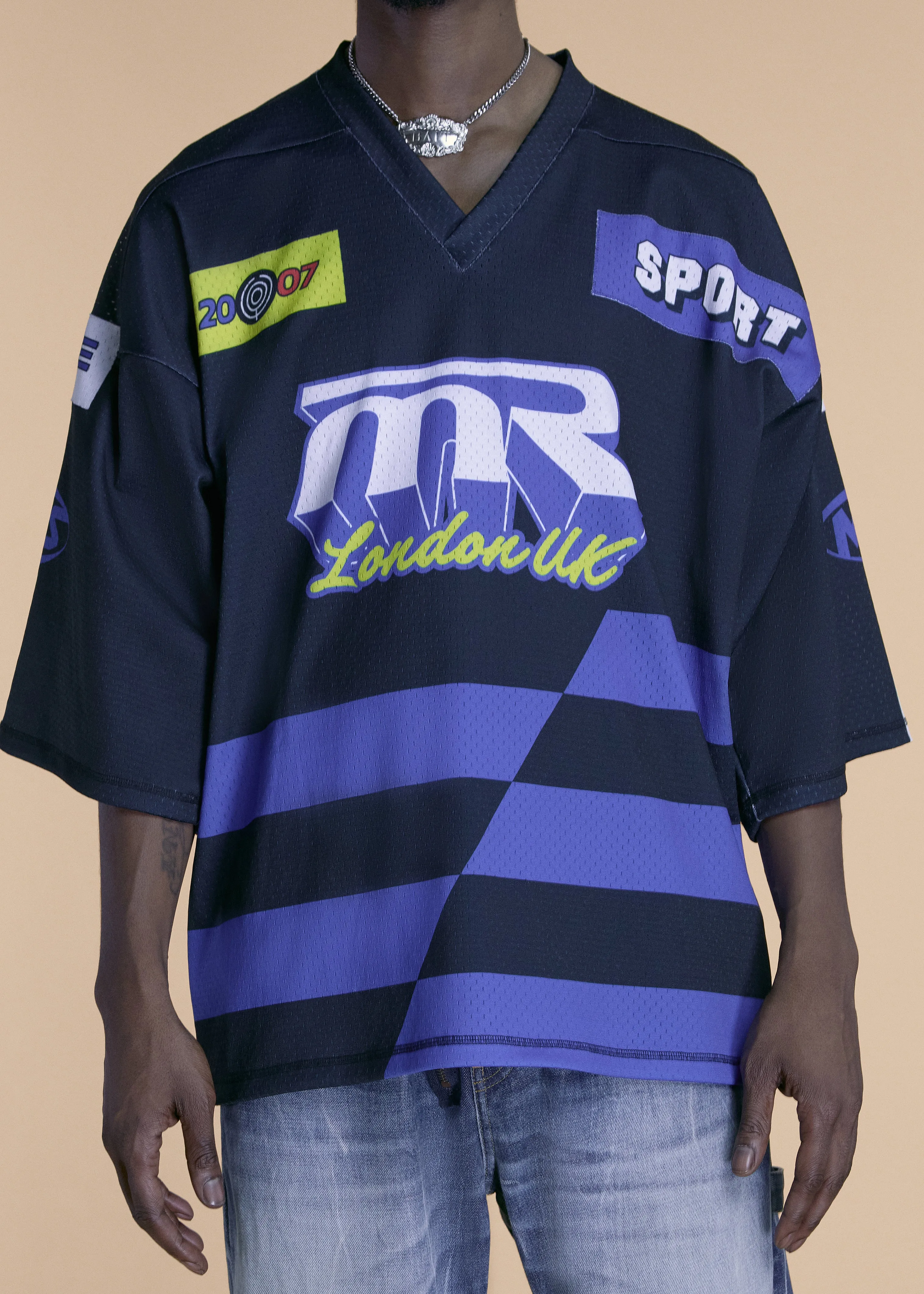 OVERSIZED FOOTBALL TOP in BLACK sold by Martine Rose product image thumbnail 2