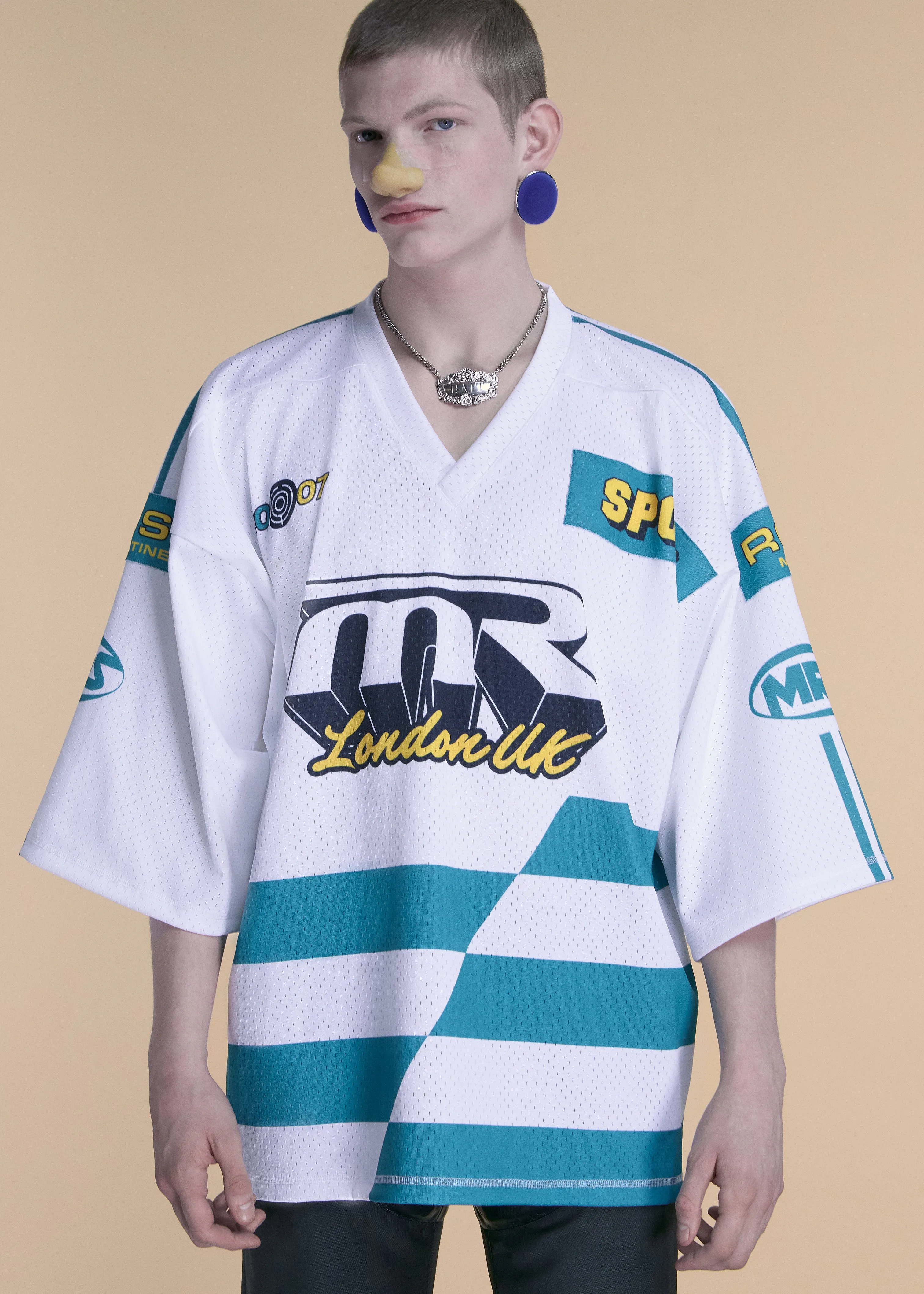 OVERSIZED FOOTBALL TOP in WHITE sold by Martine Rose product image thumbnail 2