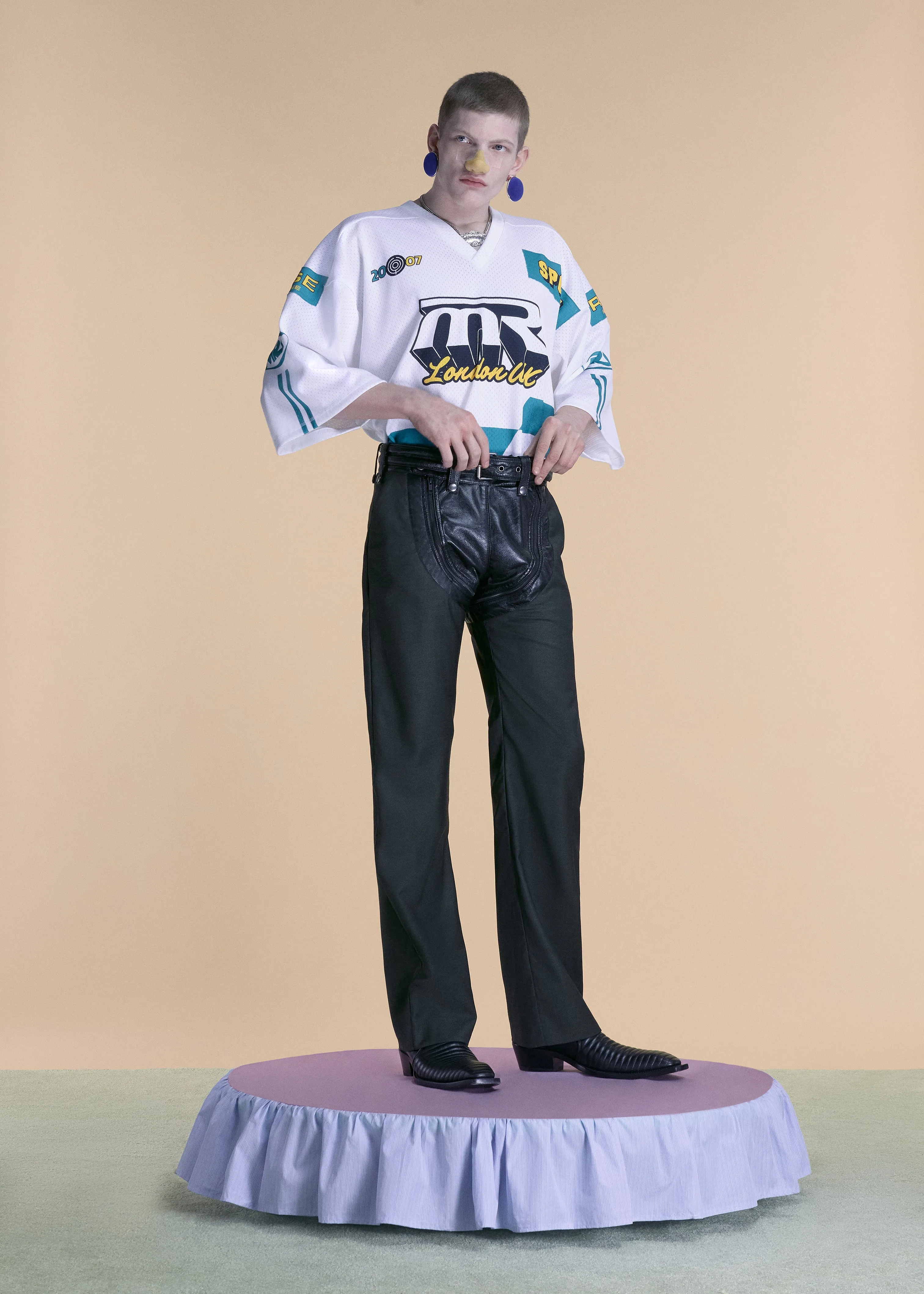 OVERSIZED FOOTBALL TOP in WHITE sold by Martine Rose