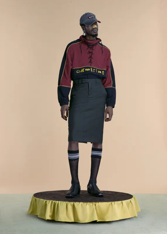 LACE UP PULLOVER in BLACK made by Martine Rose