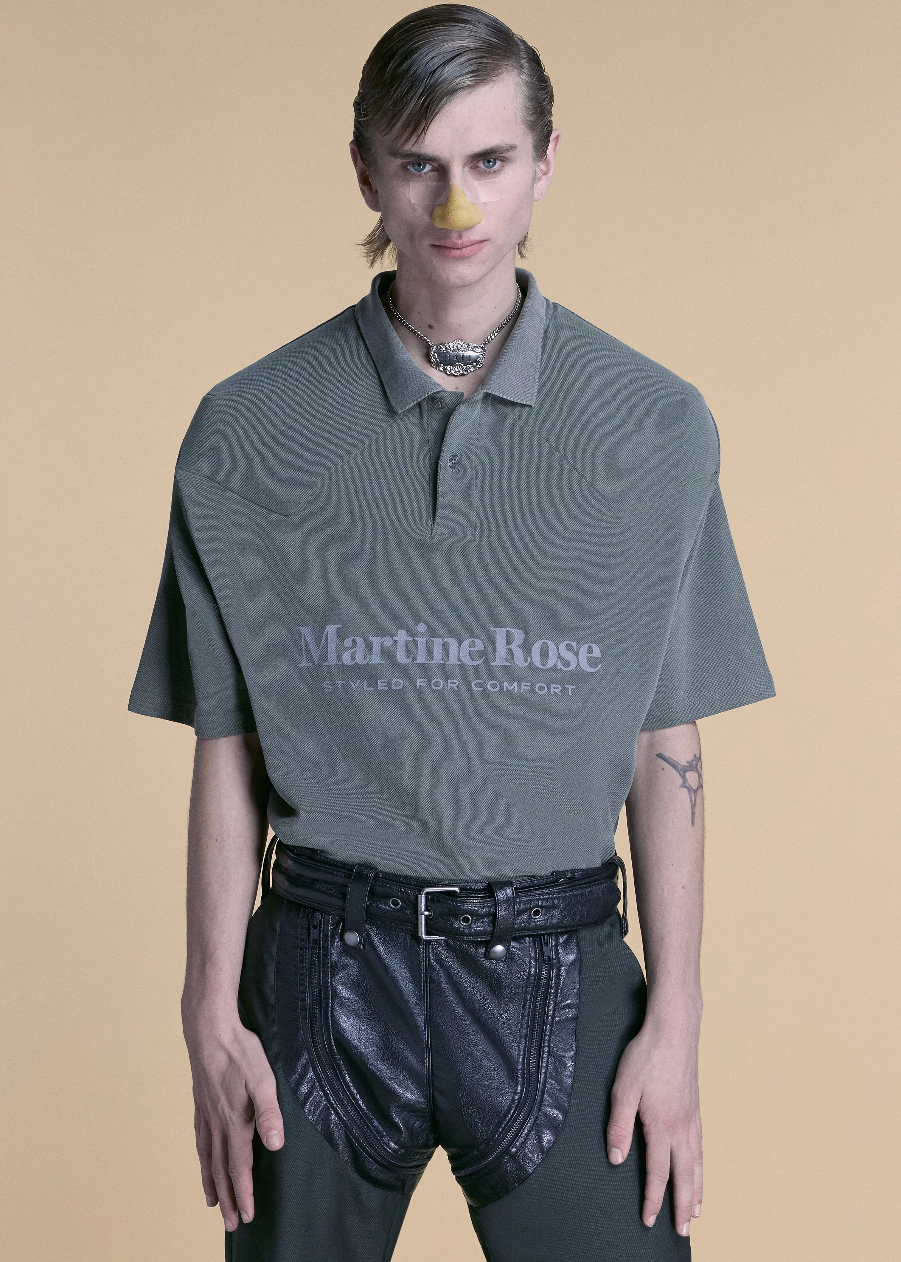 PADDED POLO in GREEN sold by Martine Rose product image thumbnail 2