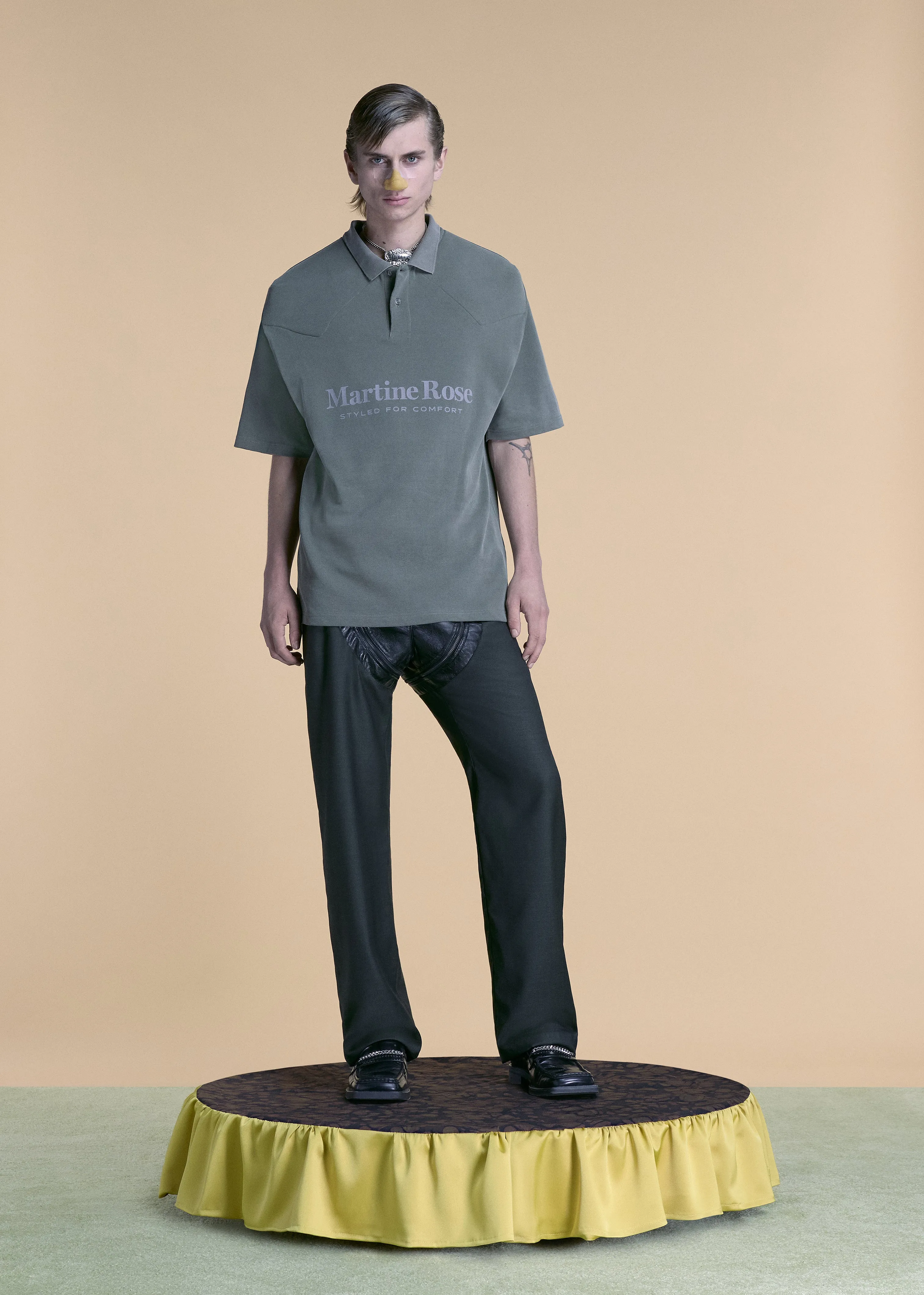 PADDED POLO in GREEN sold by Martine Rose product image thumbnail 4