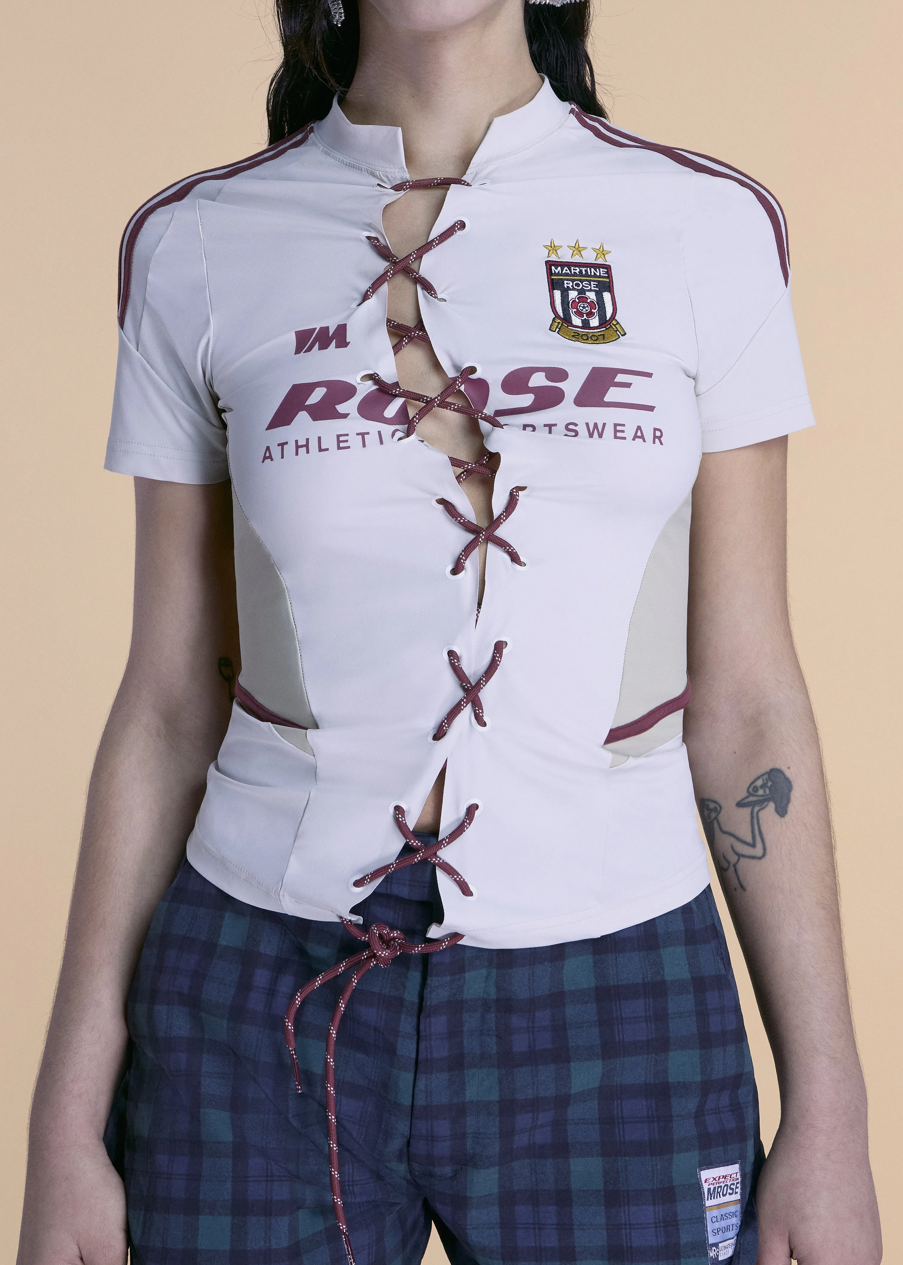 LACE UP FOOTBALL TOP in GREY sold by Martine Rose product image thumbnail 2