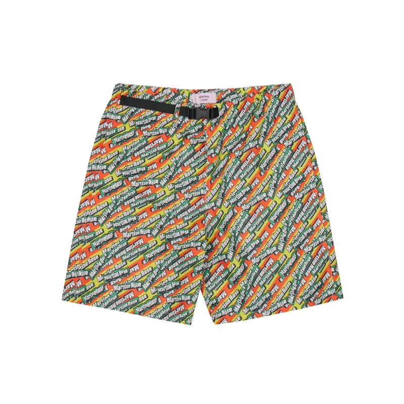 BOARD SHORT in GREEN & ORANGE made by Martine Rose